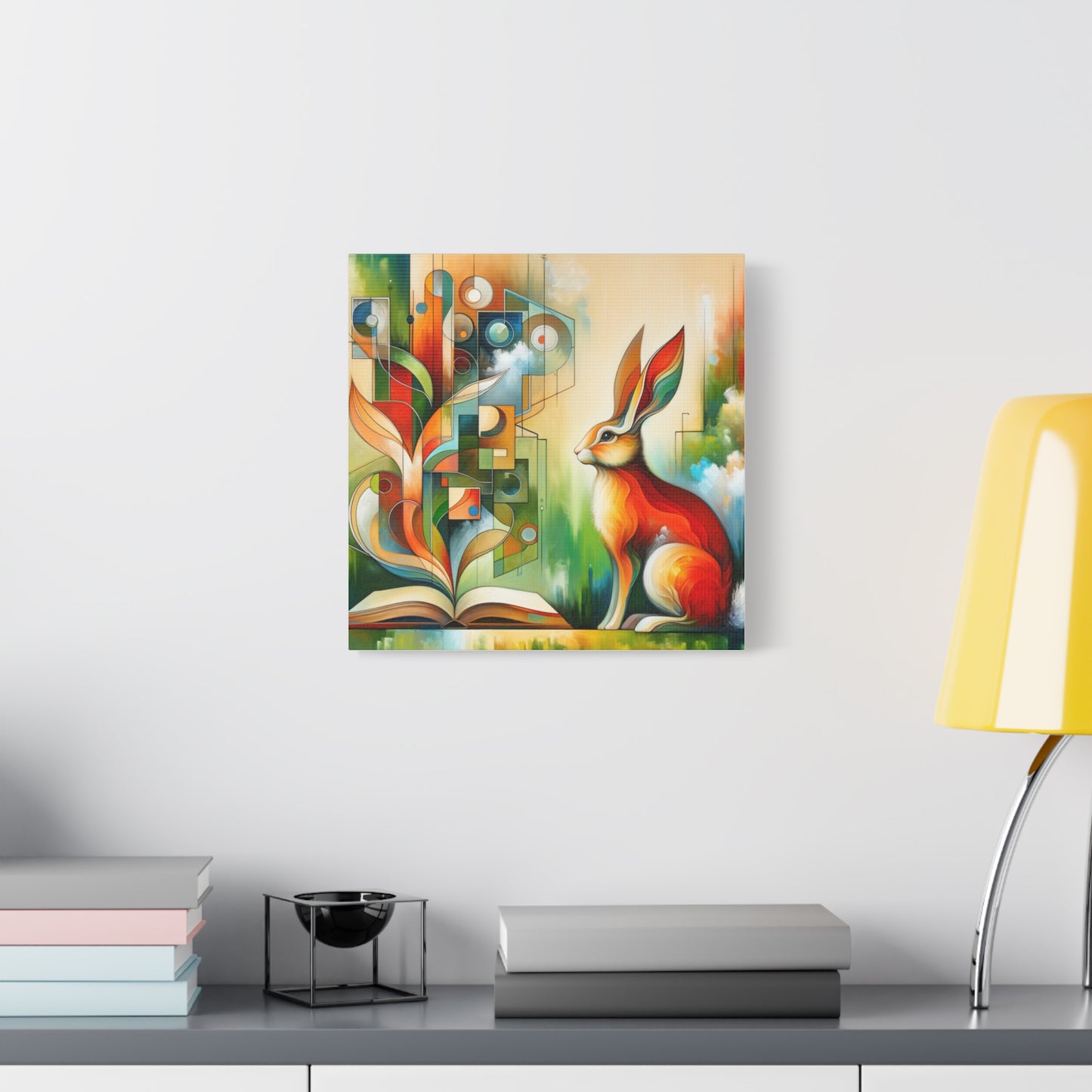 Geometric Rabbit Art - Matte Canvas, Stretched, 1.25"