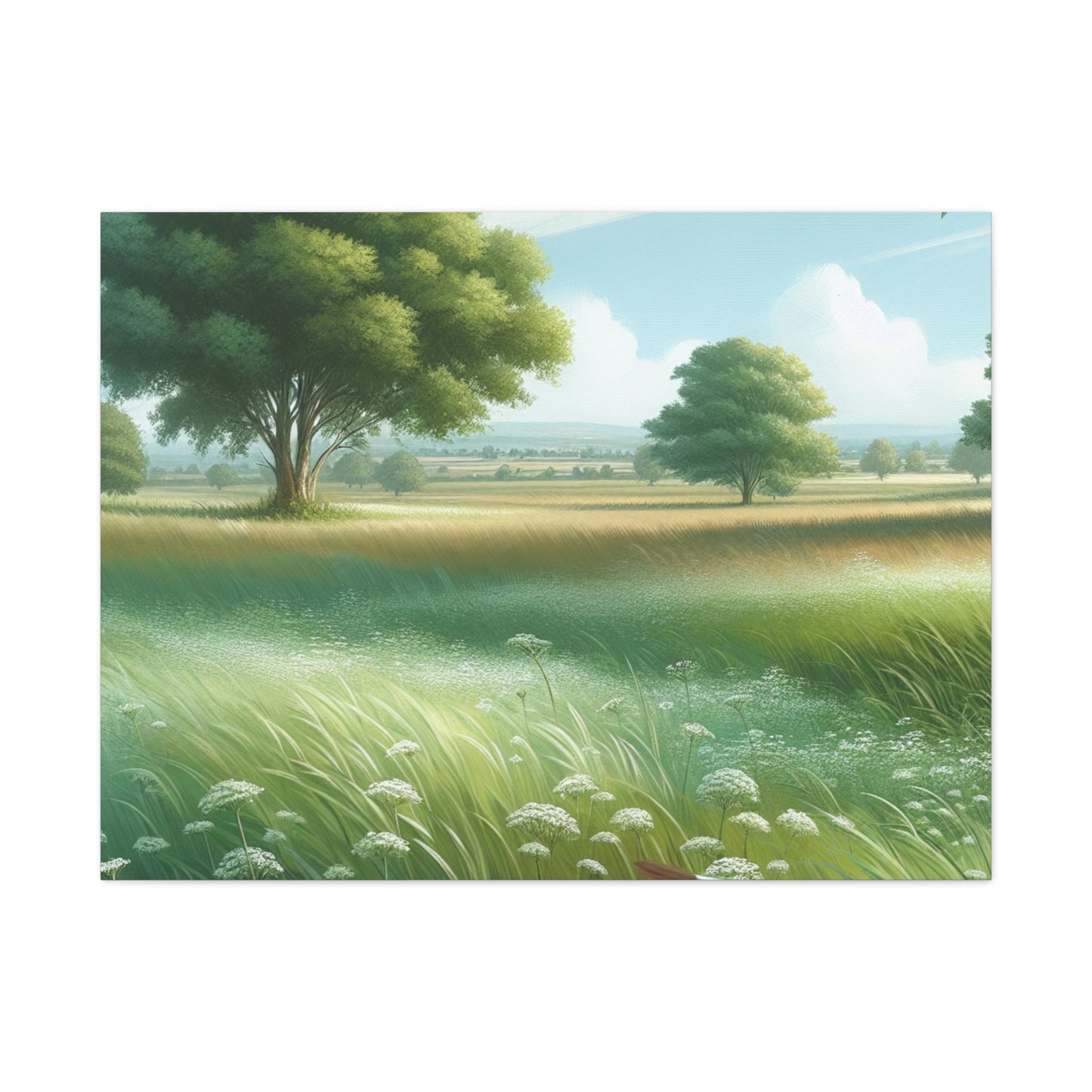 Matte Canvas, Stretched, 1.25" - Serene Green Landscape Painting