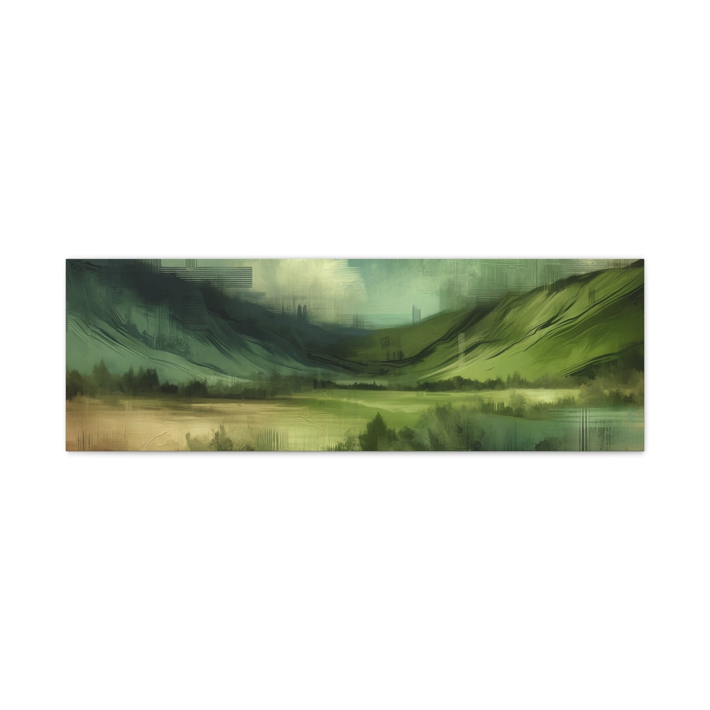 Abstract Green Landscape - Matte Canvas, Stretched, 1.25"