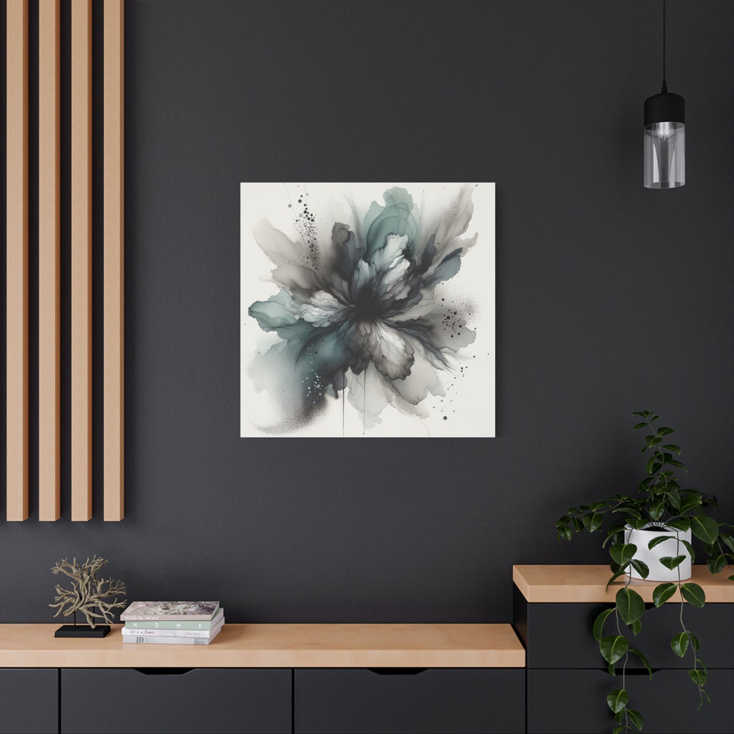 Abstract Ink Bloom - Matte Canvas, Stretched, 1.25"