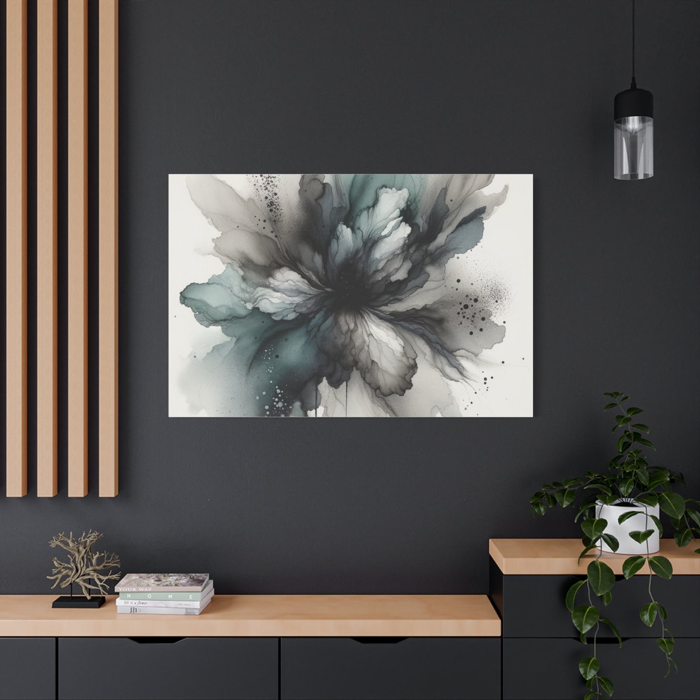 Abstract Ink Bloom - Matte Canvas, Stretched, 1.25"