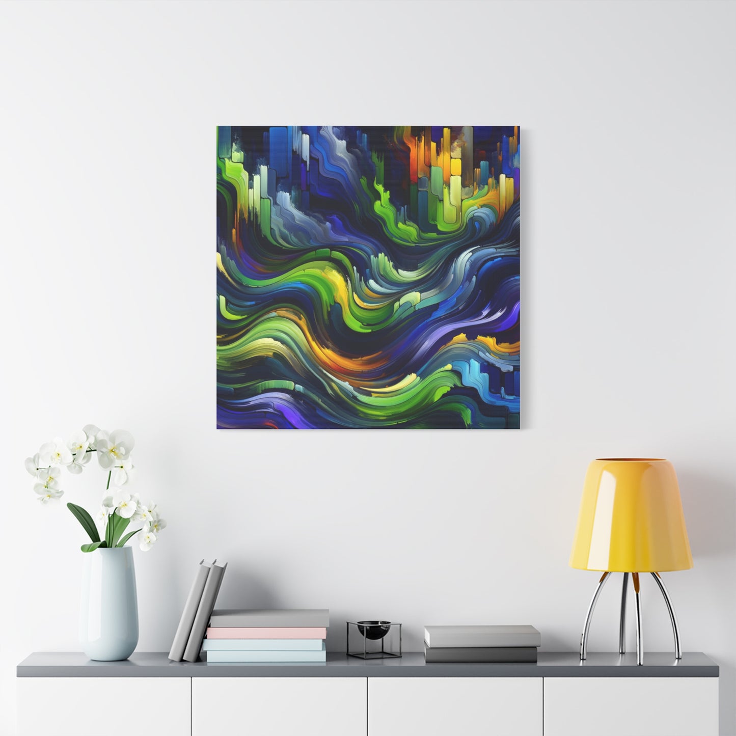 Vibrant Abstract Waves - Matte Canvas, Stretched, 1.25"