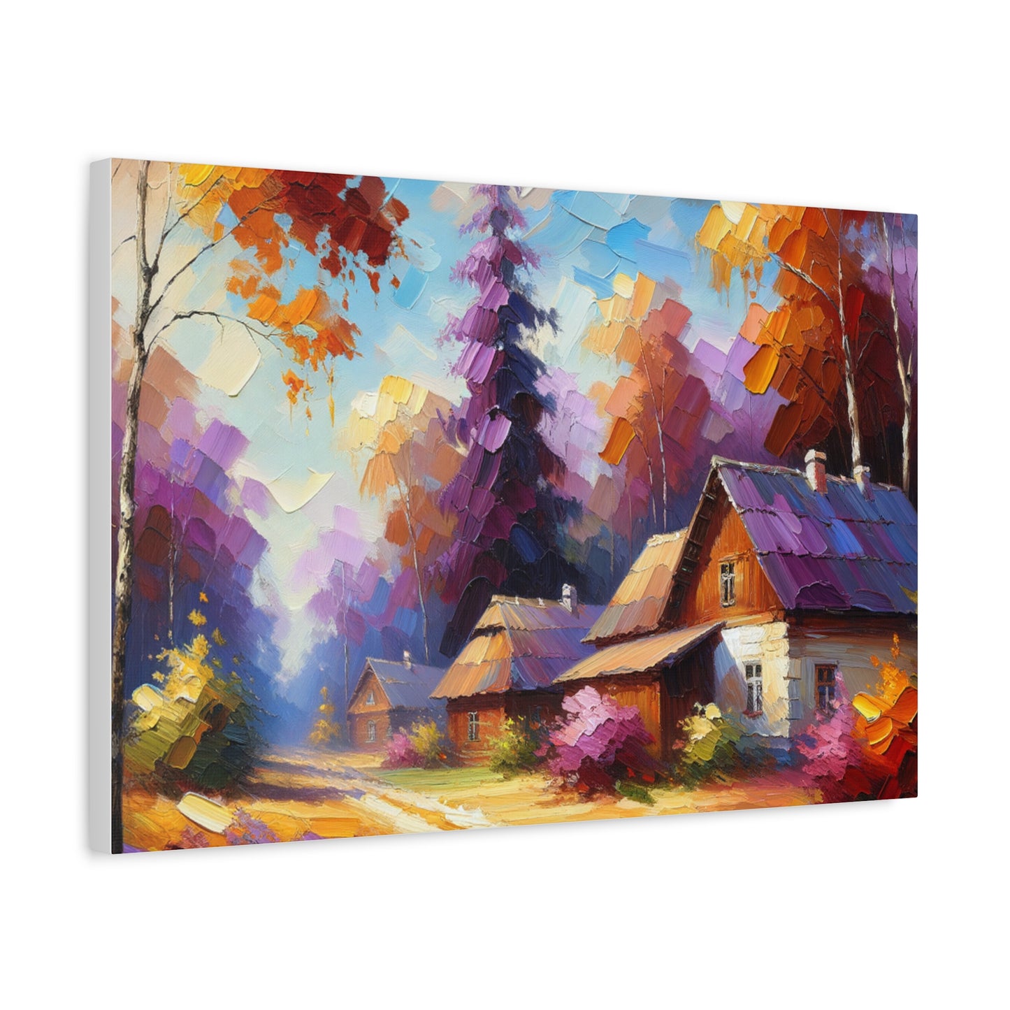 Autumn Cottage Scene - Matte Canvas, Stretched, 1.25"