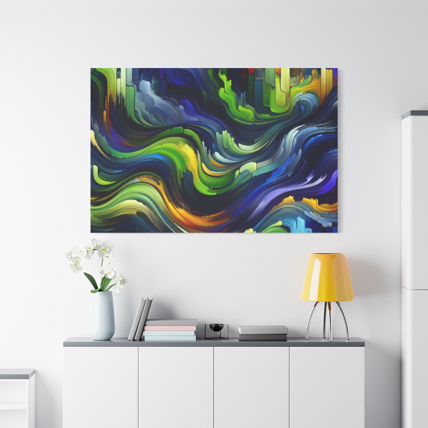 Vibrant Abstract Waves - Matte Canvas, Stretched, 1.25"