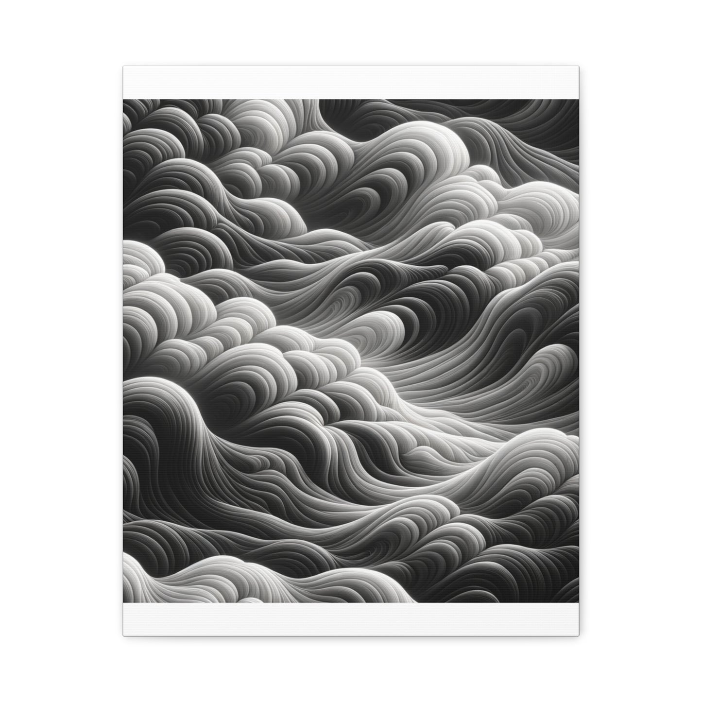 Monochrome Waves - Matte Canvas, Stretched, 1.25"