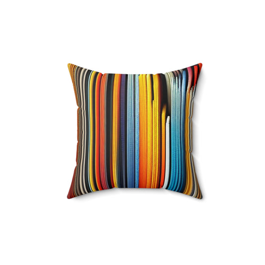 Vibrant Vertical Stripes: Spun Polyester Square Pillow