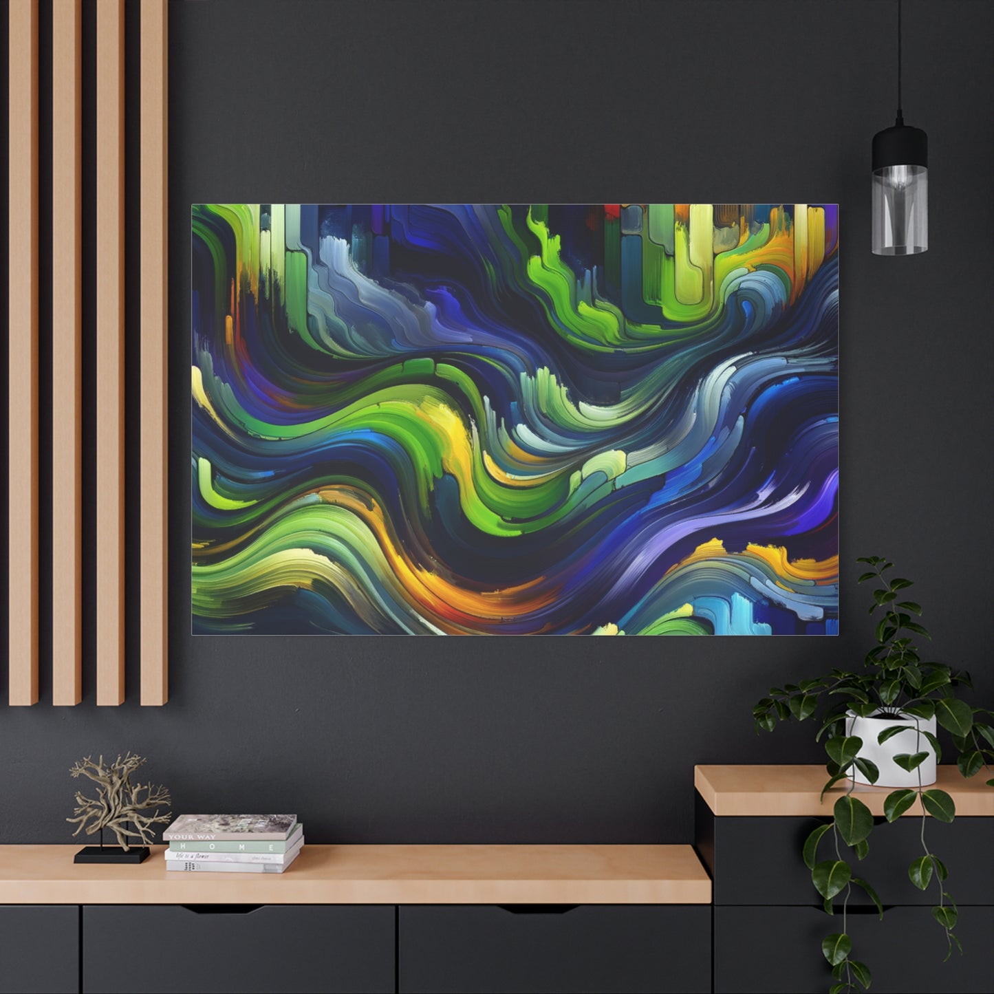 Vibrant Abstract Waves - Matte Canvas, Stretched, 1.25"