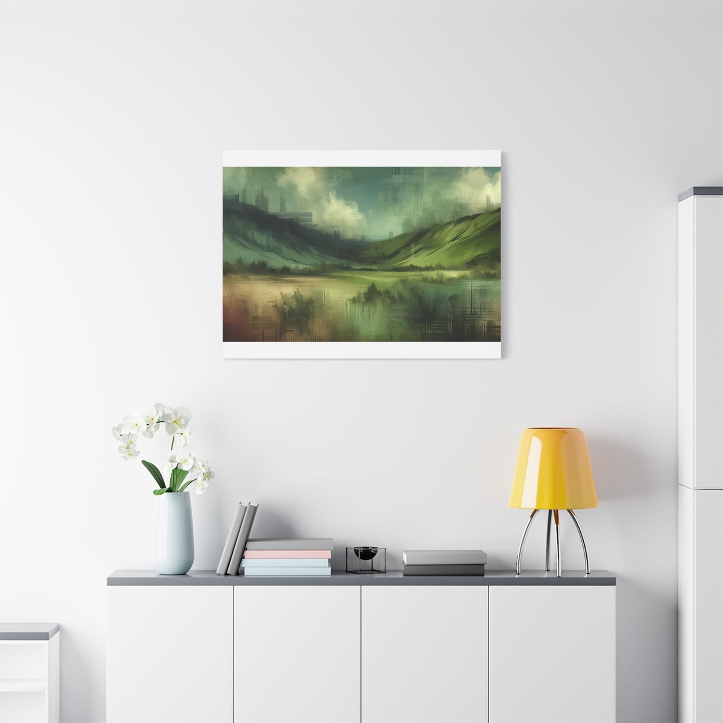 Abstract Green Landscape - Matte Canvas, Stretched, 1.25"