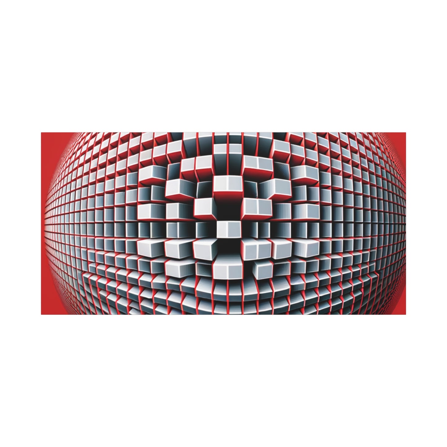 Red Geometric Sphere - Matte Canvas, Stretched, 1.25"