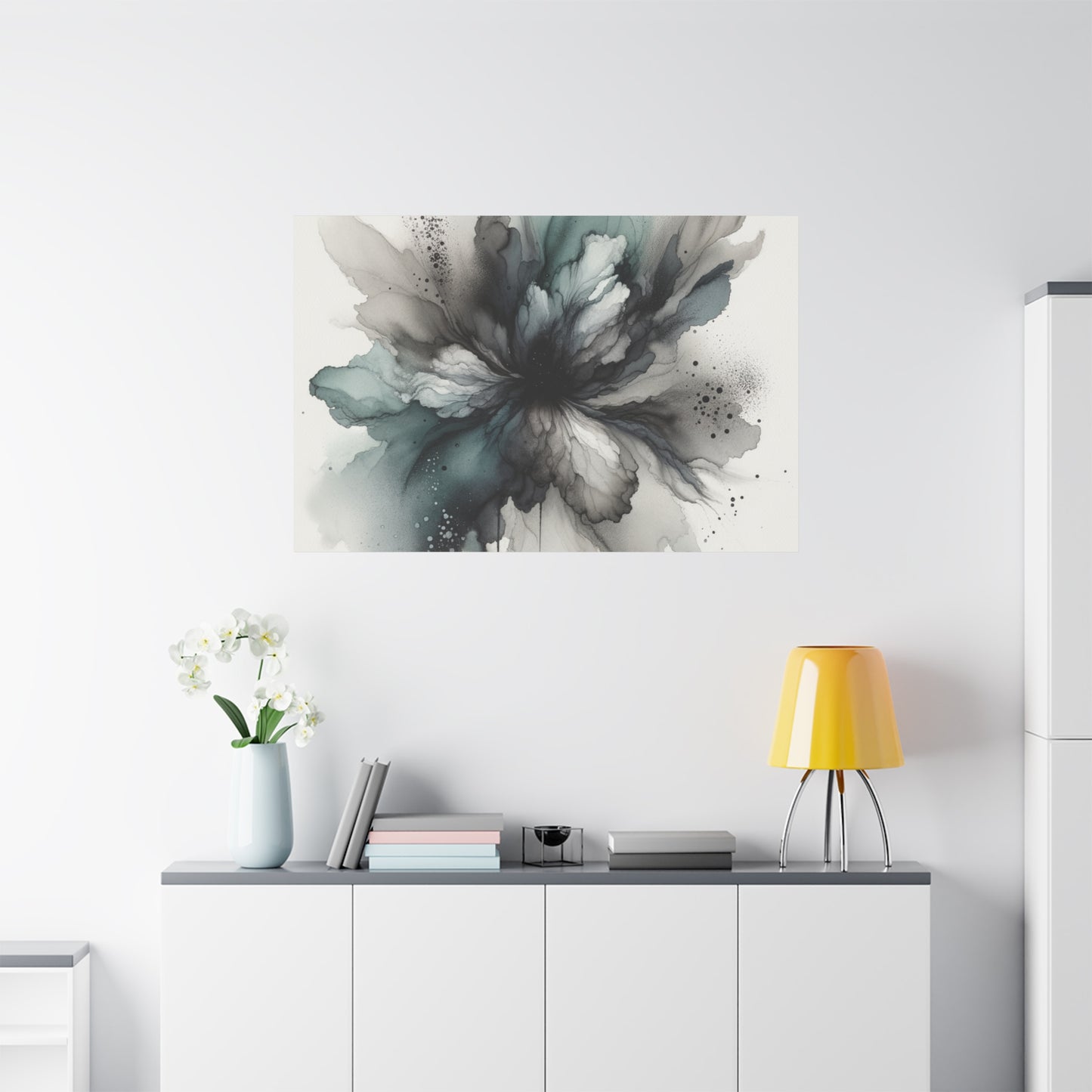 Abstract Ink Bloom - Matte Canvas, Stretched, 1.25"