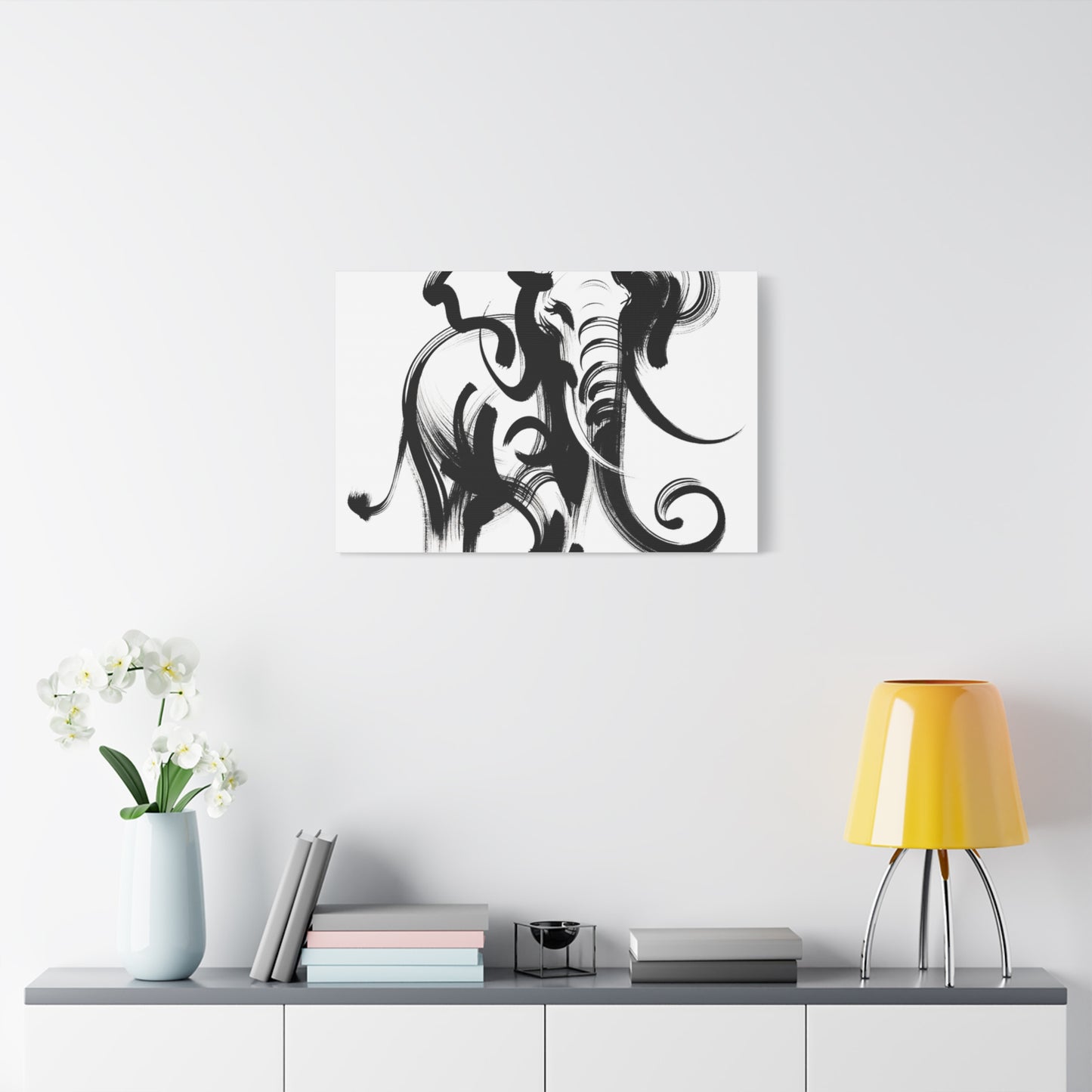 Elephant Ink Art - Matte Canvas, Stretched, 1.25"