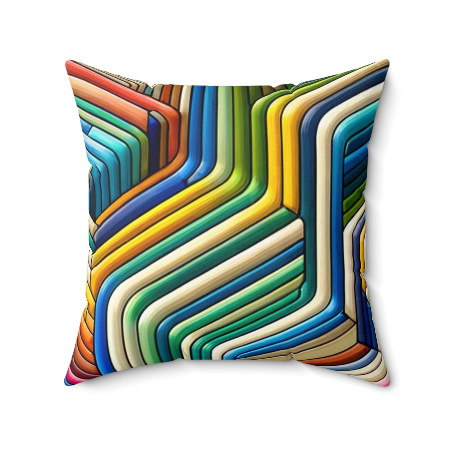 Vibrant Maze Spun Polyester Square Pillow