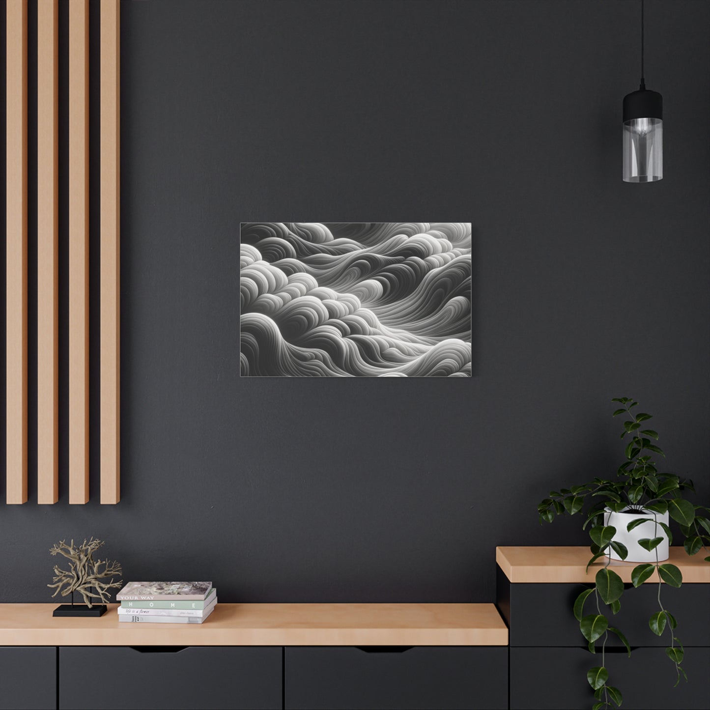 Monochrome Waves - Matte Canvas, Stretched, 1.25"