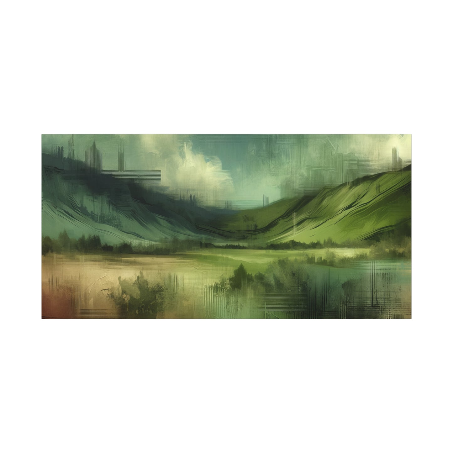 Abstract Green Landscape - Matte Canvas, Stretched, 1.25"