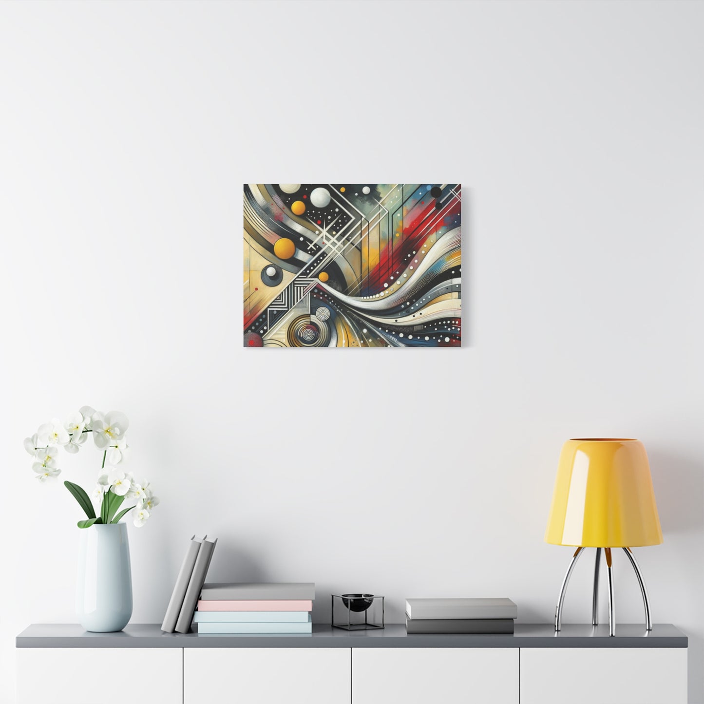 Stretched Matte Canvas, 1.25" - Vibrant Abstract Geometric Design