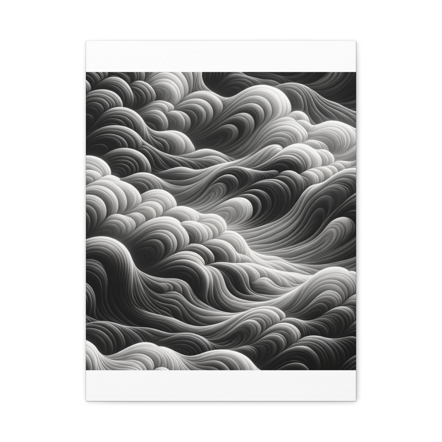 Monochrome Waves - Matte Canvas, Stretched, 1.25"