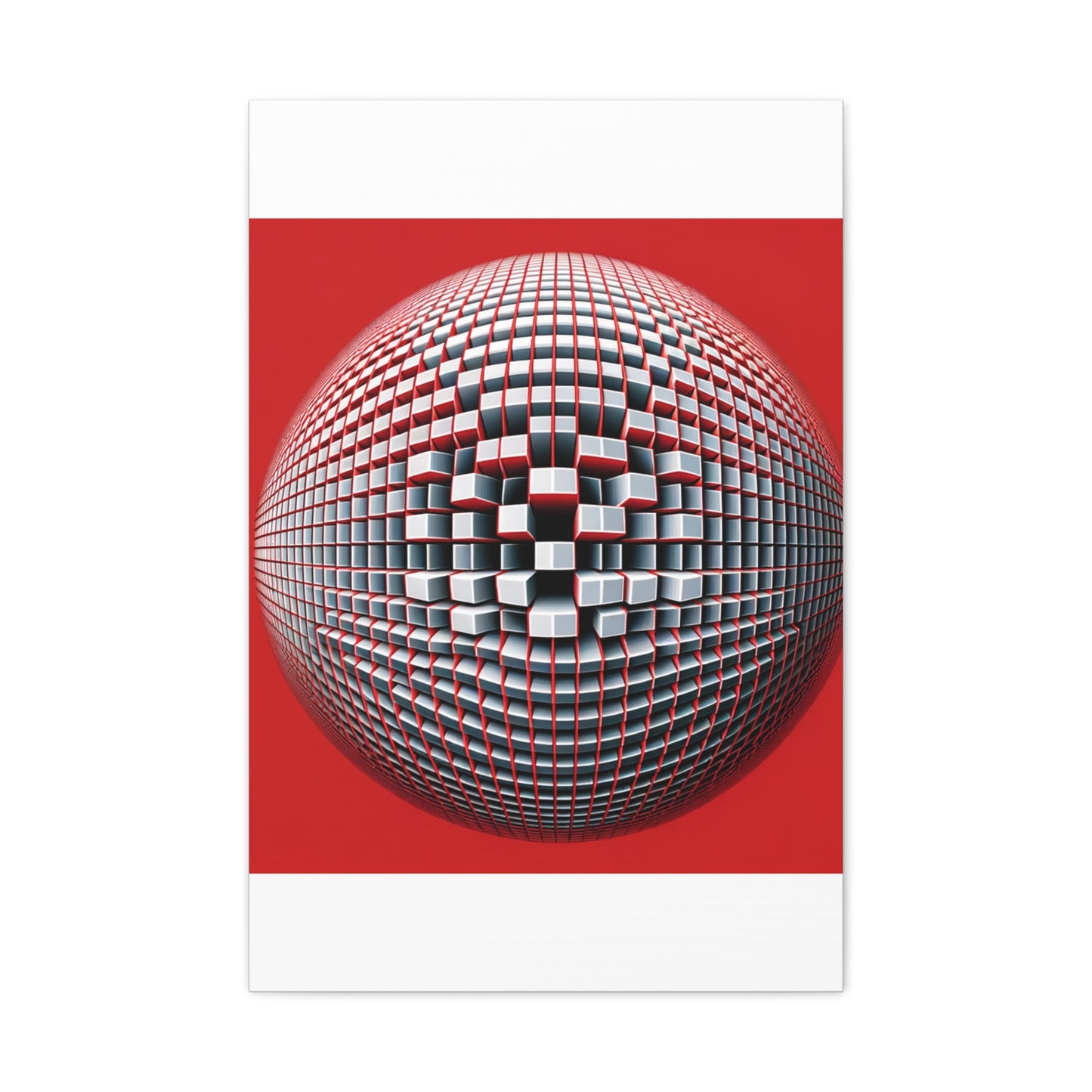 Red Geometric Sphere - Matte Canvas, Stretched, 1.25"