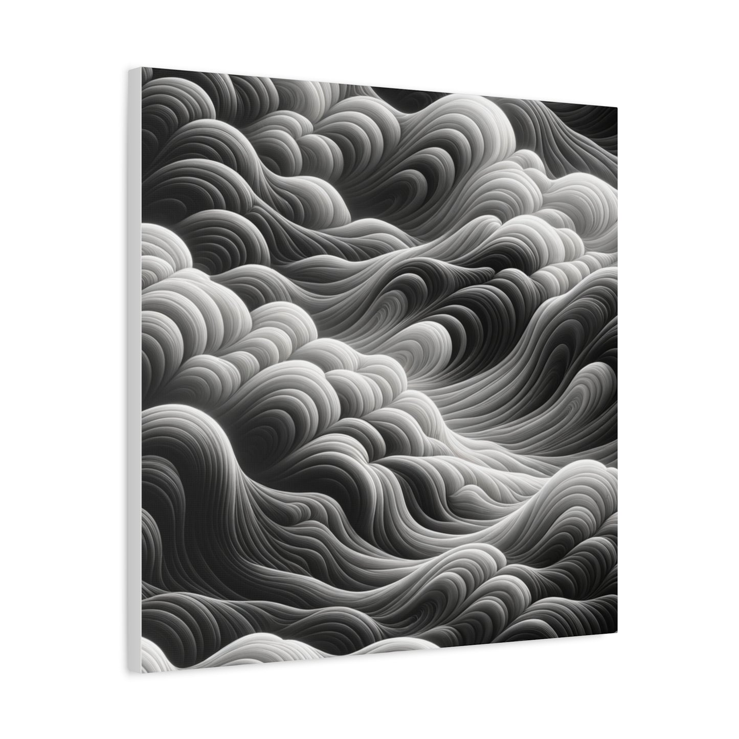 Monochrome Waves - Matte Canvas, Stretched, 1.25"