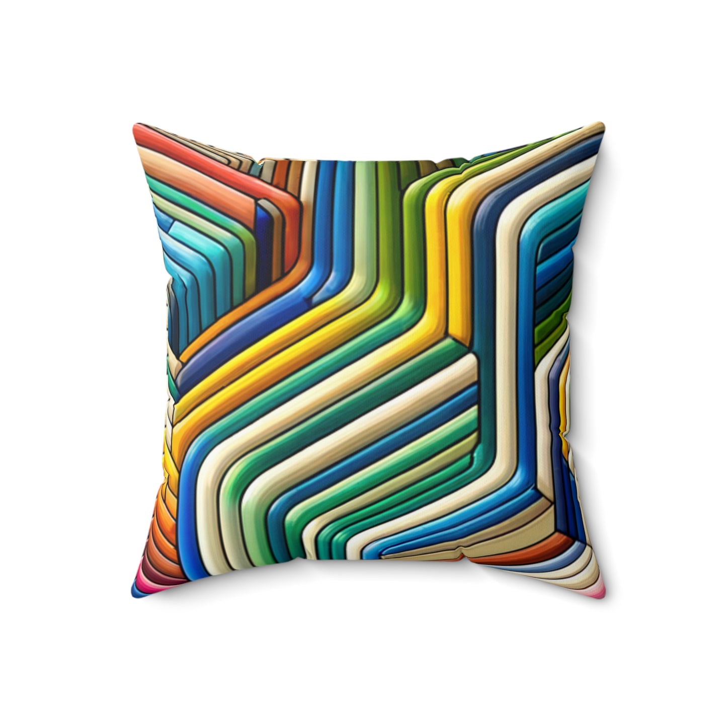 Vibrant Maze Spun Polyester Square Pillow