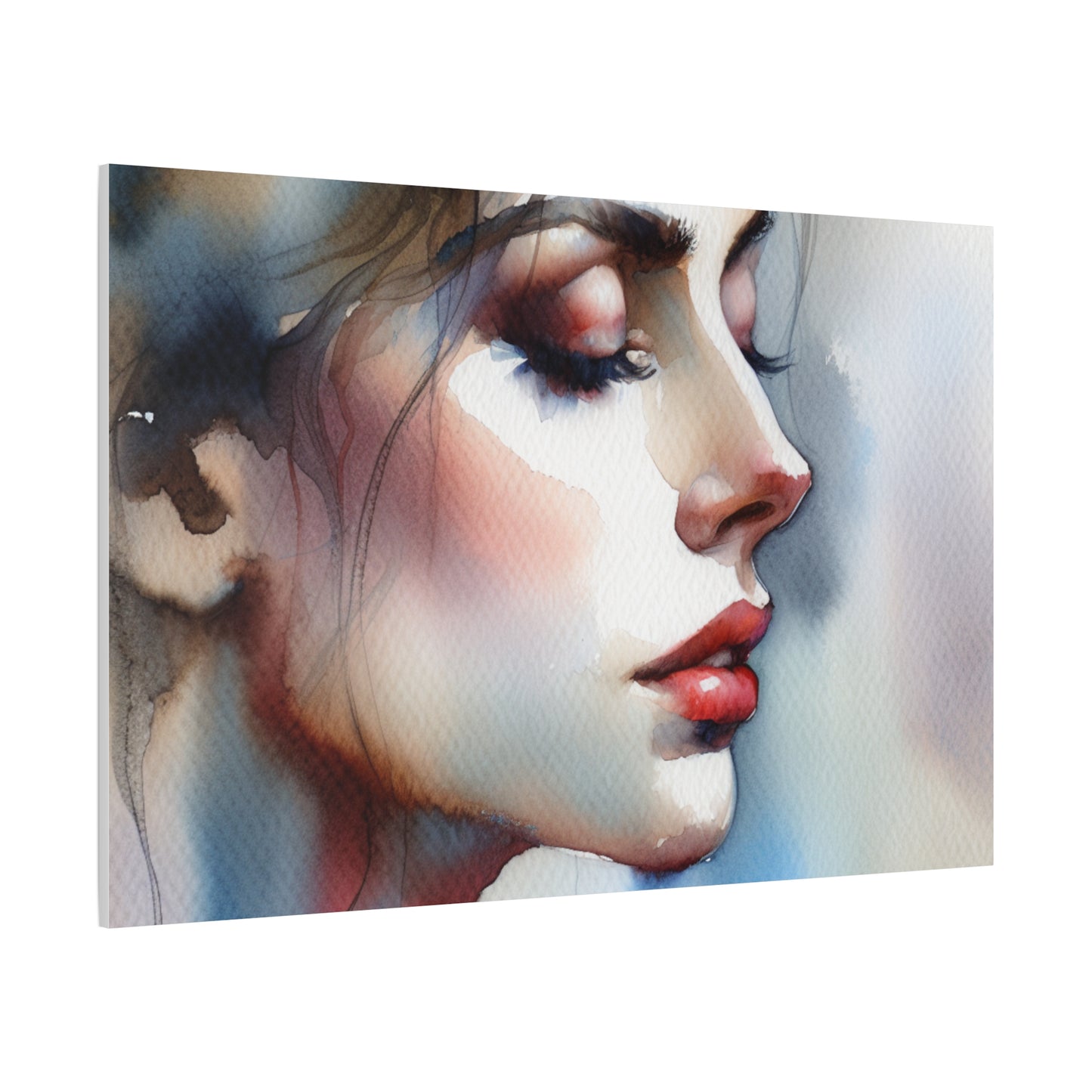 Matte Canvas 1.25" Stretched - Serene Watercolor Portrait