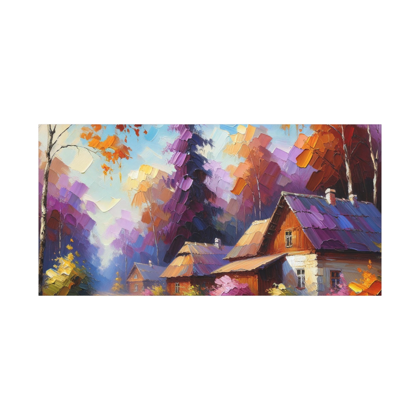 Autumn Cottage Scene - Matte Canvas, Stretched, 1.25"