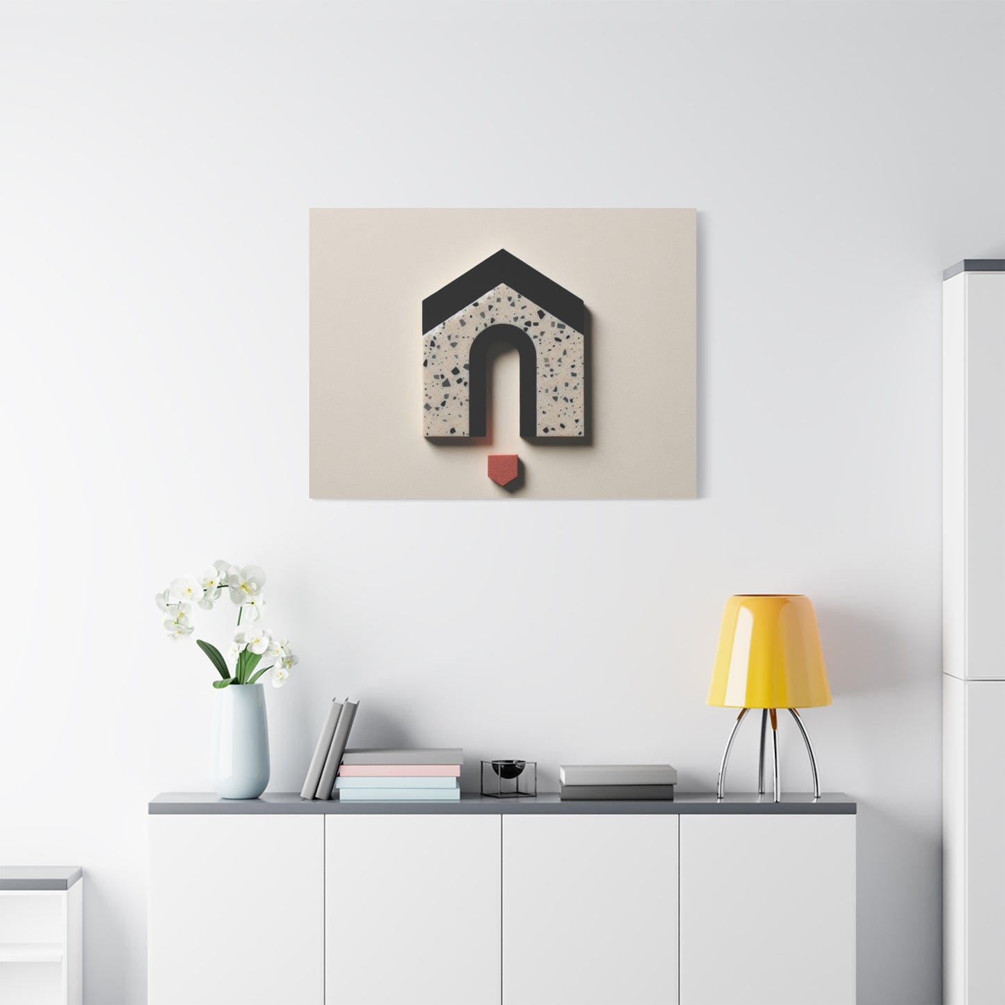 Geometric House Design - Matte Canvas, Stretched, 1.25"