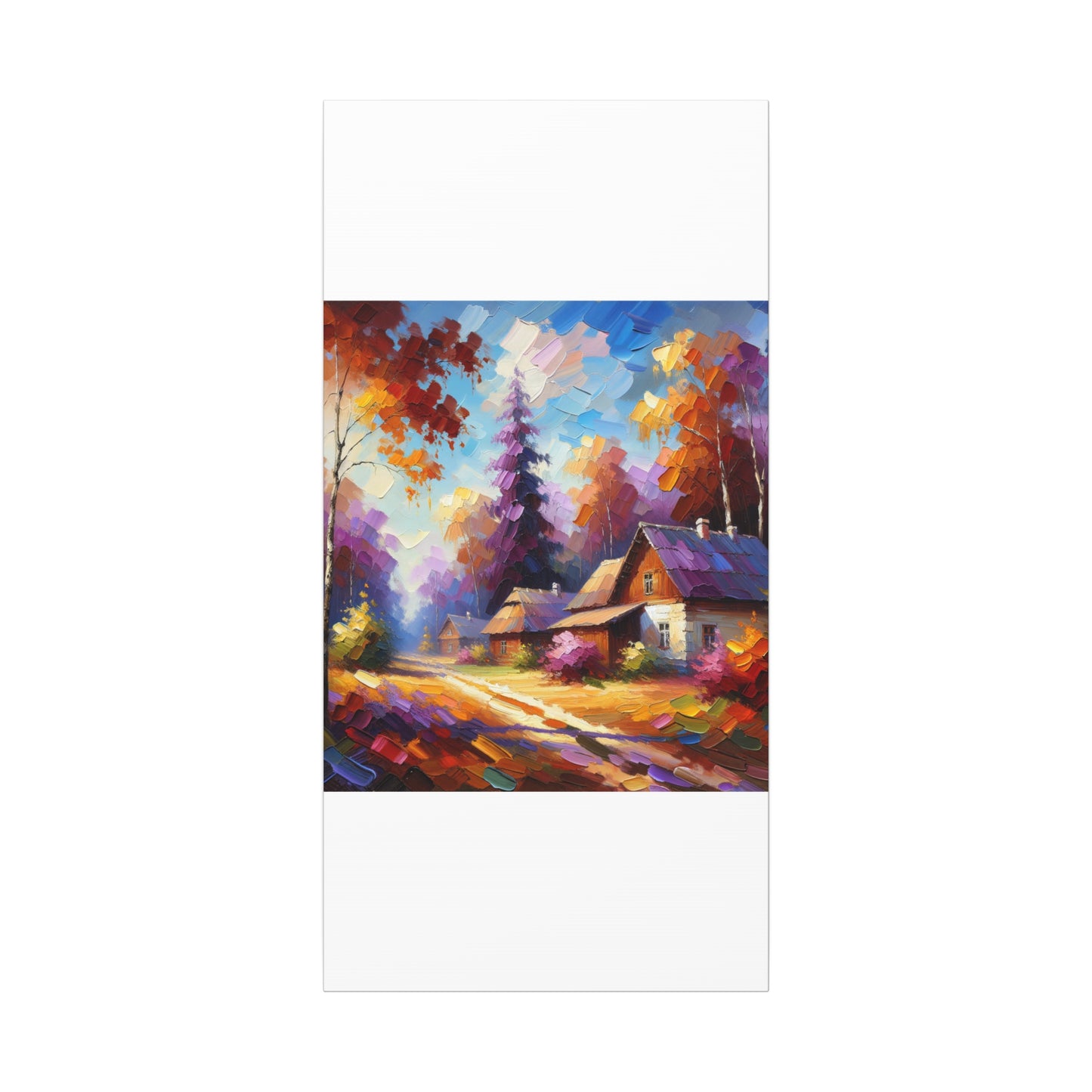 Autumn Cottage Scene - Matte Canvas, Stretched, 1.25"