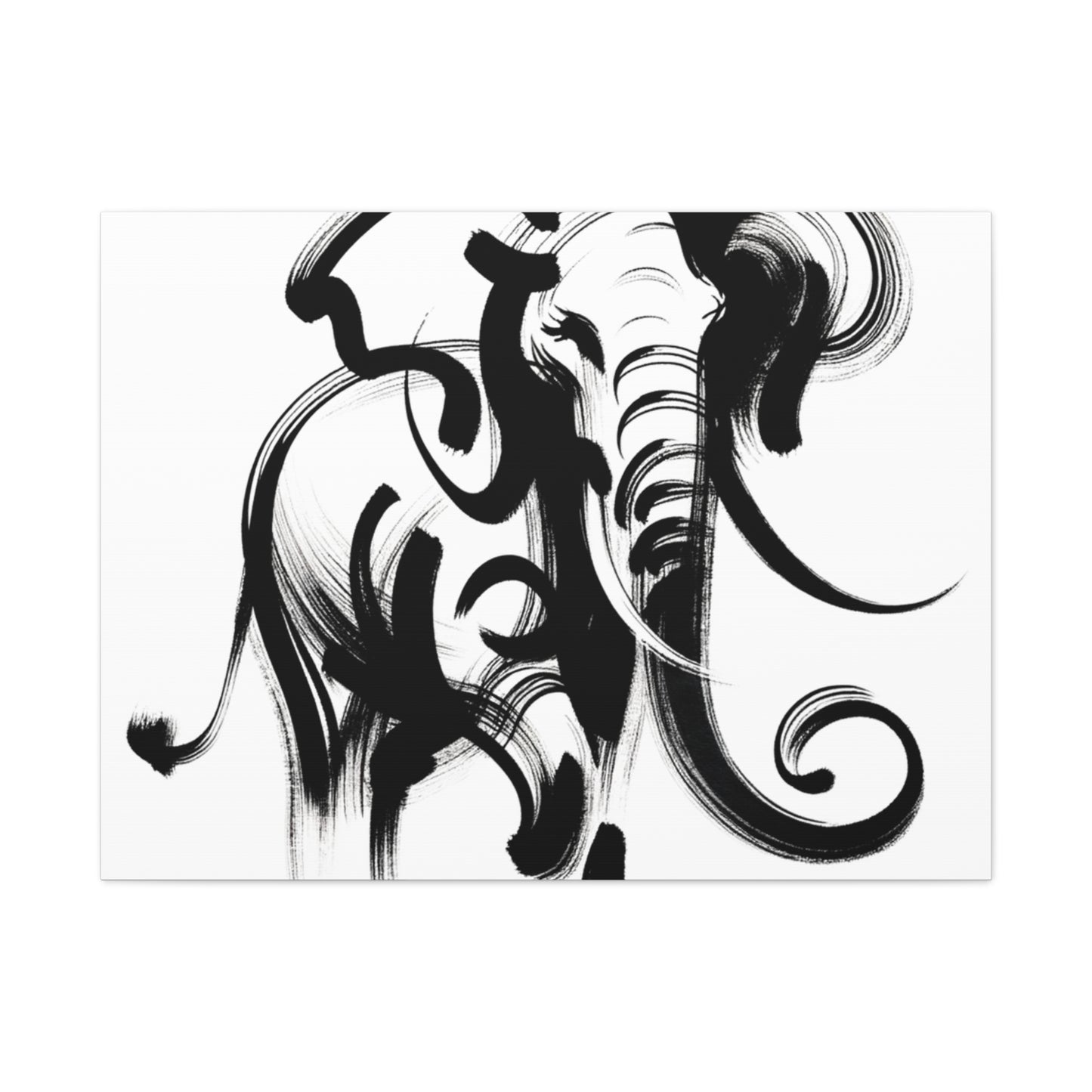 Elephant Ink Art - Matte Canvas, Stretched, 1.25"