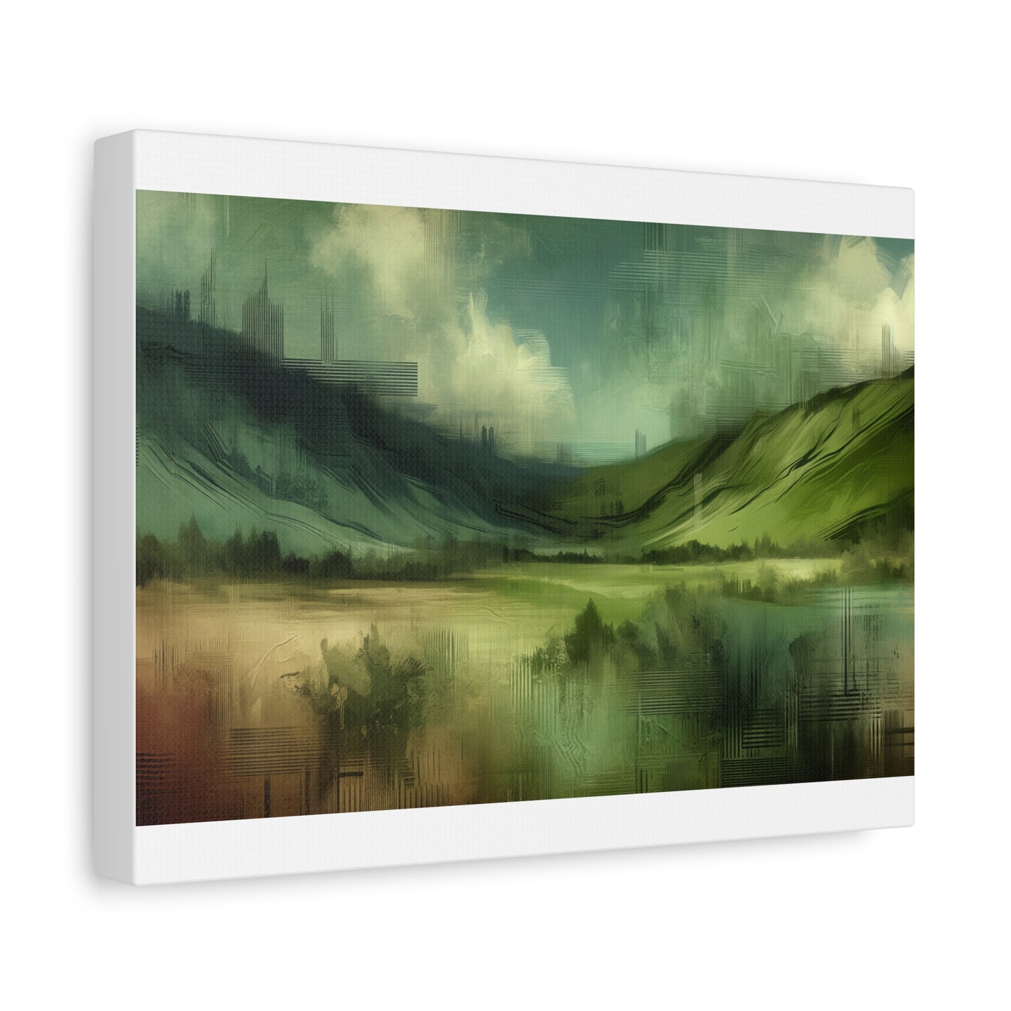 Abstract Green Landscape - Matte Canvas, Stretched, 1.25"