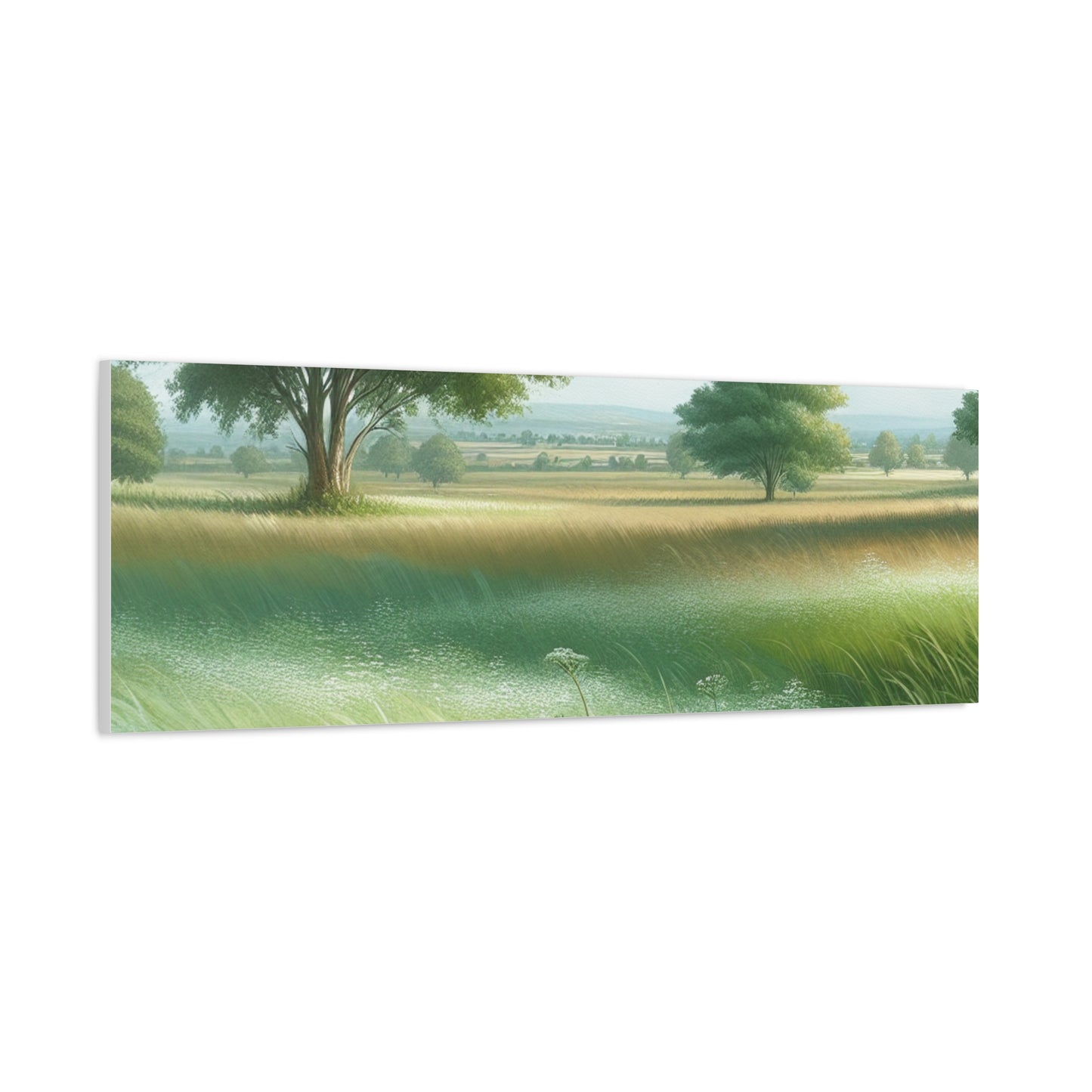 Matte Canvas, Stretched, 1.25" - Serene Green Landscape Painting