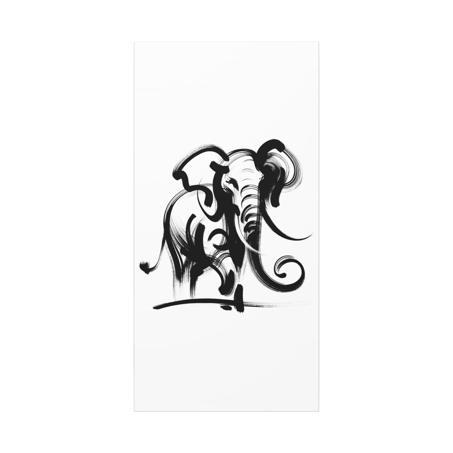 Elephant Ink Art - Matte Canvas, Stretched, 1.25"