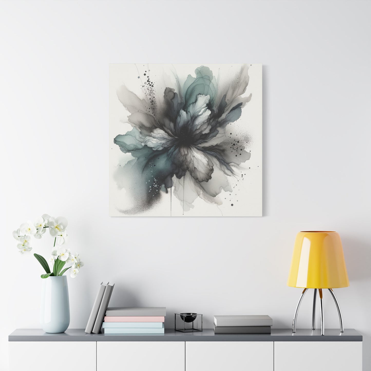 Abstract Ink Bloom - Matte Canvas, Stretched, 1.25"