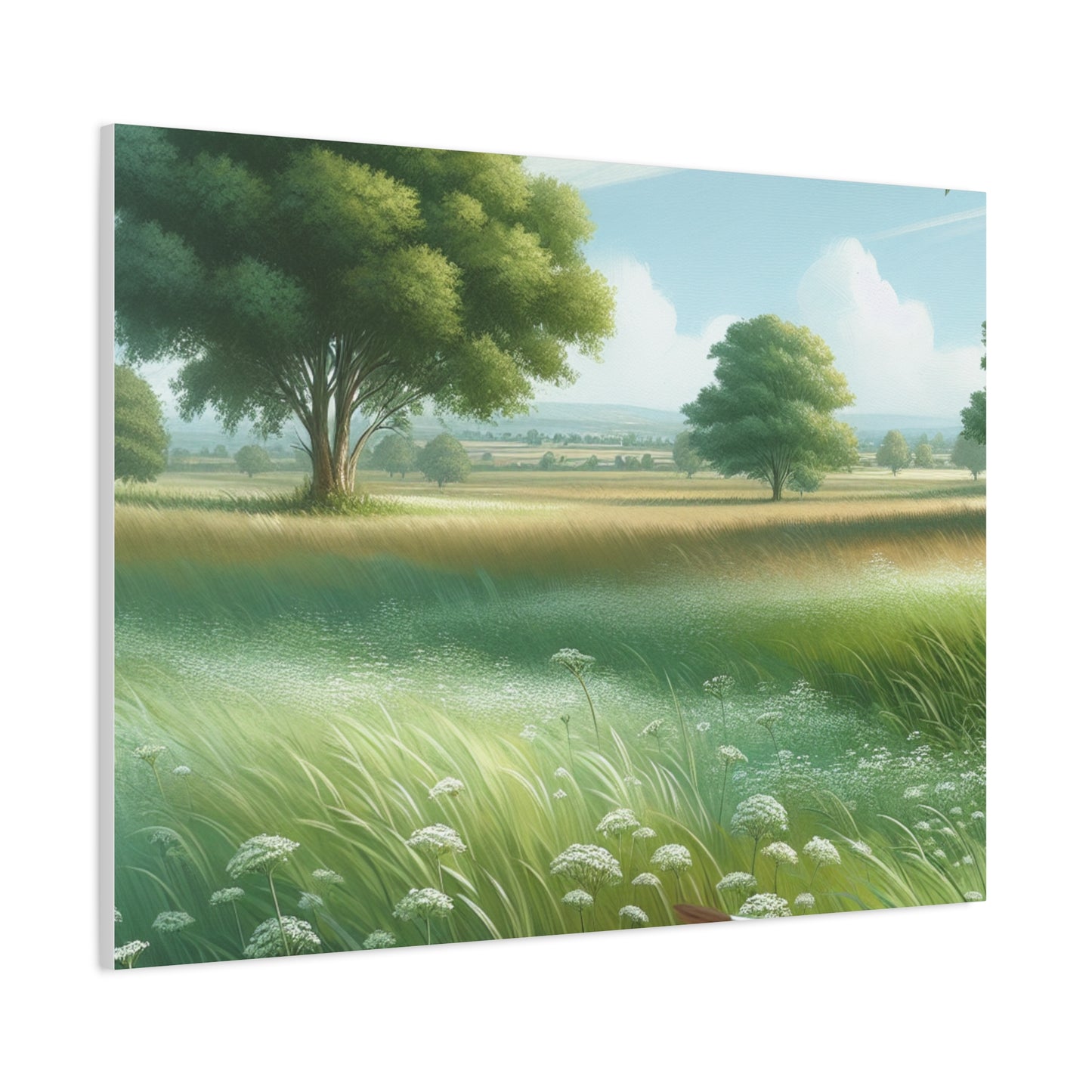 Matte Canvas, Stretched, 1.25" - Serene Green Landscape Painting