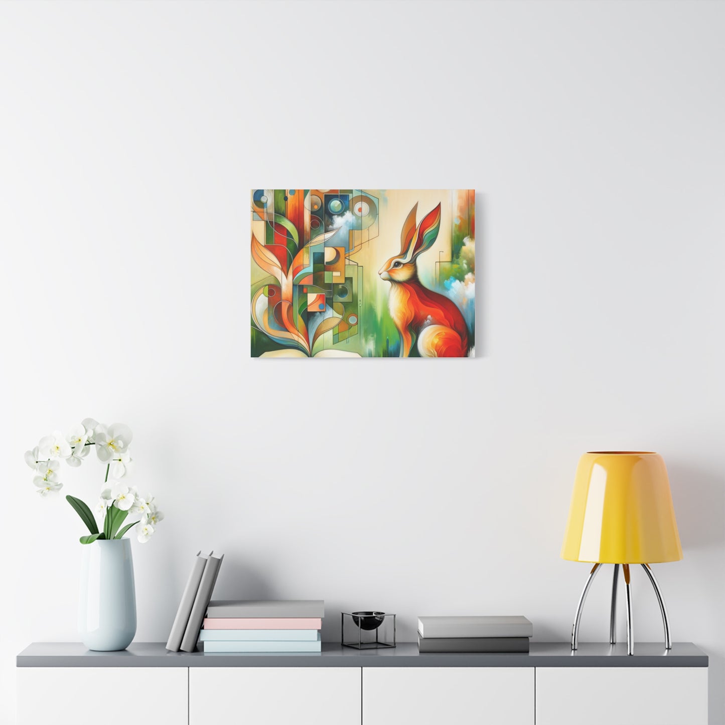 Geometric Rabbit Art - Matte Canvas, Stretched, 1.25"