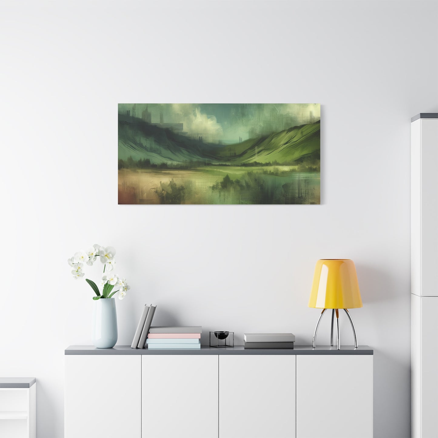 Abstract Green Landscape - Matte Canvas, Stretched, 1.25"