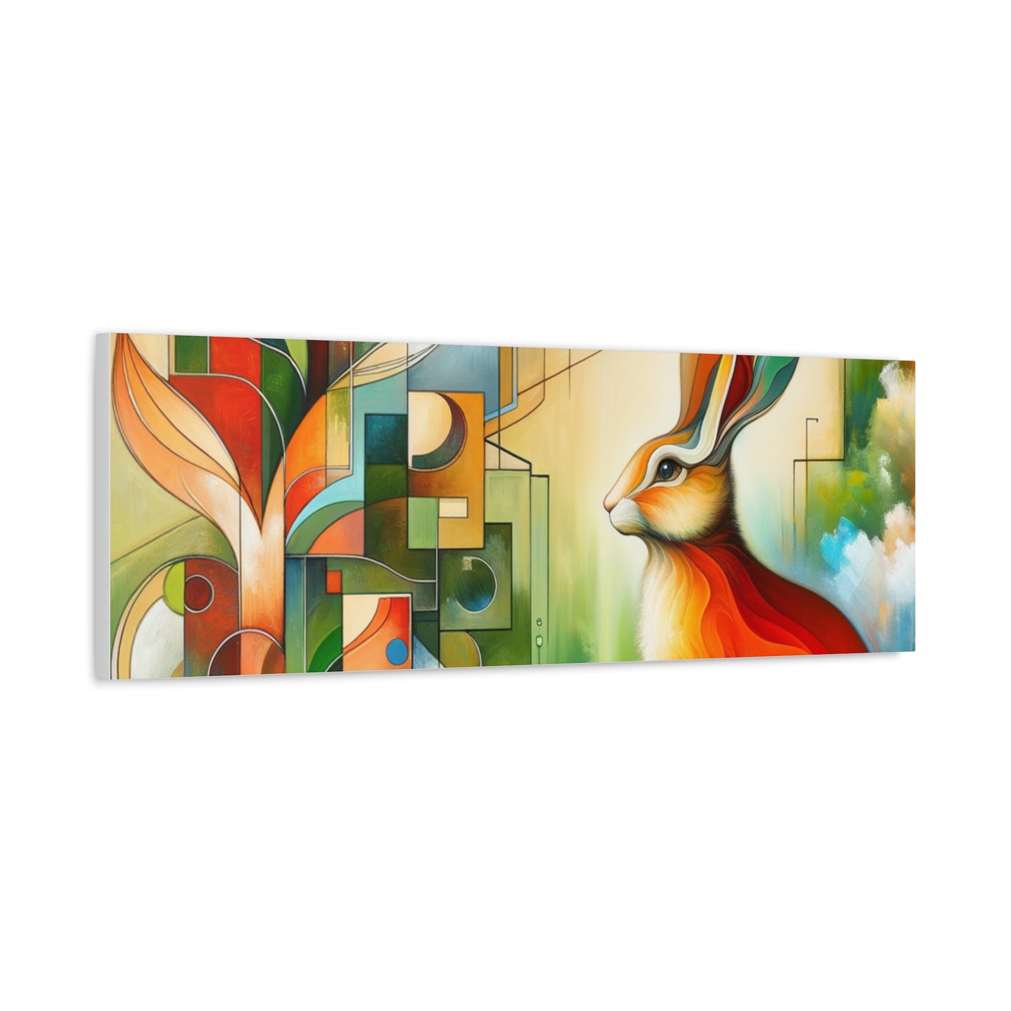 Geometric Rabbit Art - Matte Canvas, Stretched, 1.25"