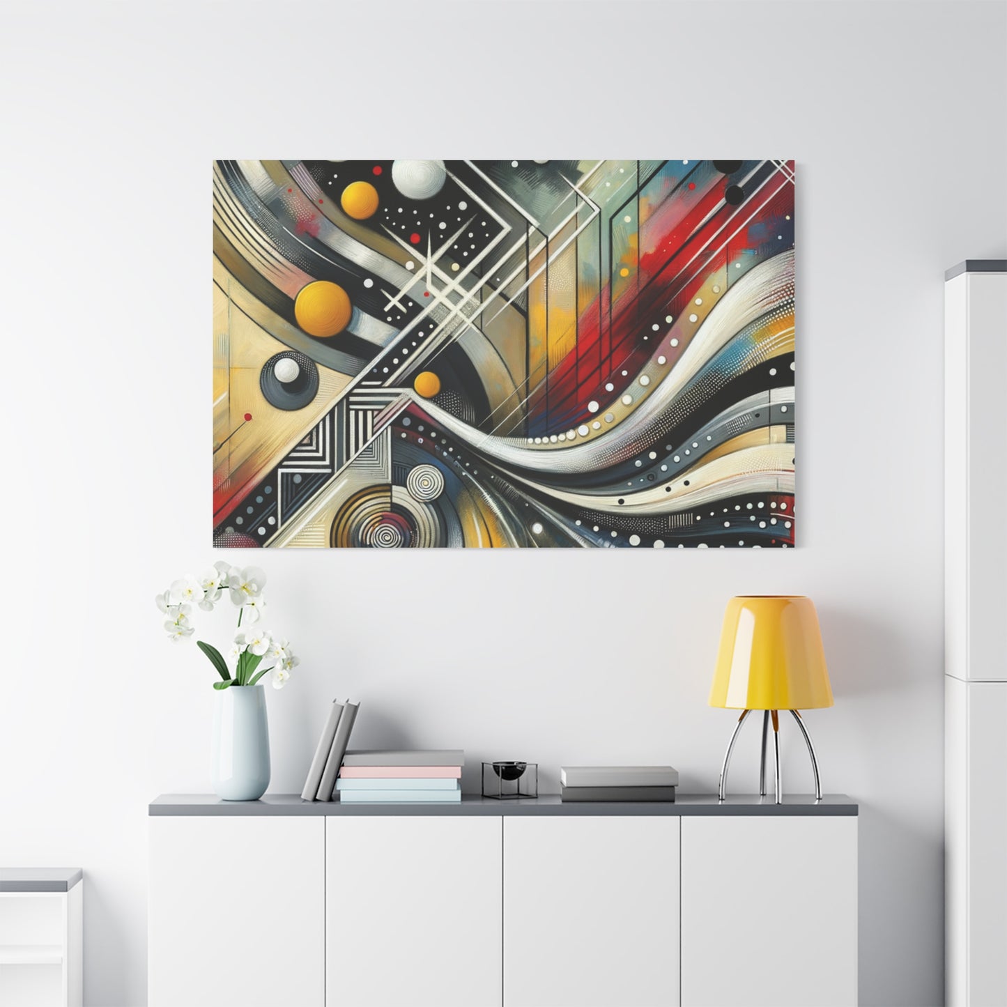 Stretched Matte Canvas, 1.25" - Vibrant Abstract Geometric Design