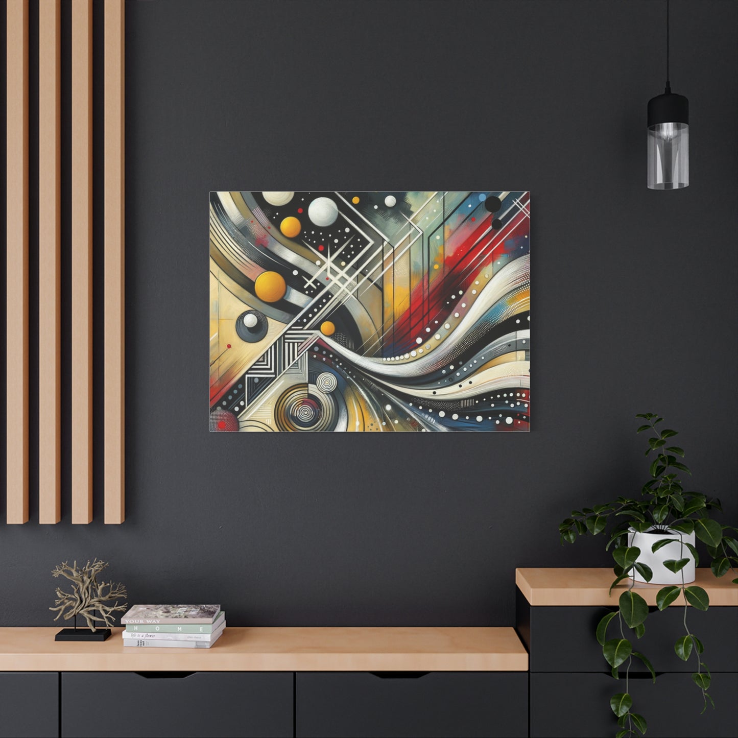 Stretched Matte Canvas, 1.25" - Vibrant Abstract Geometric Design