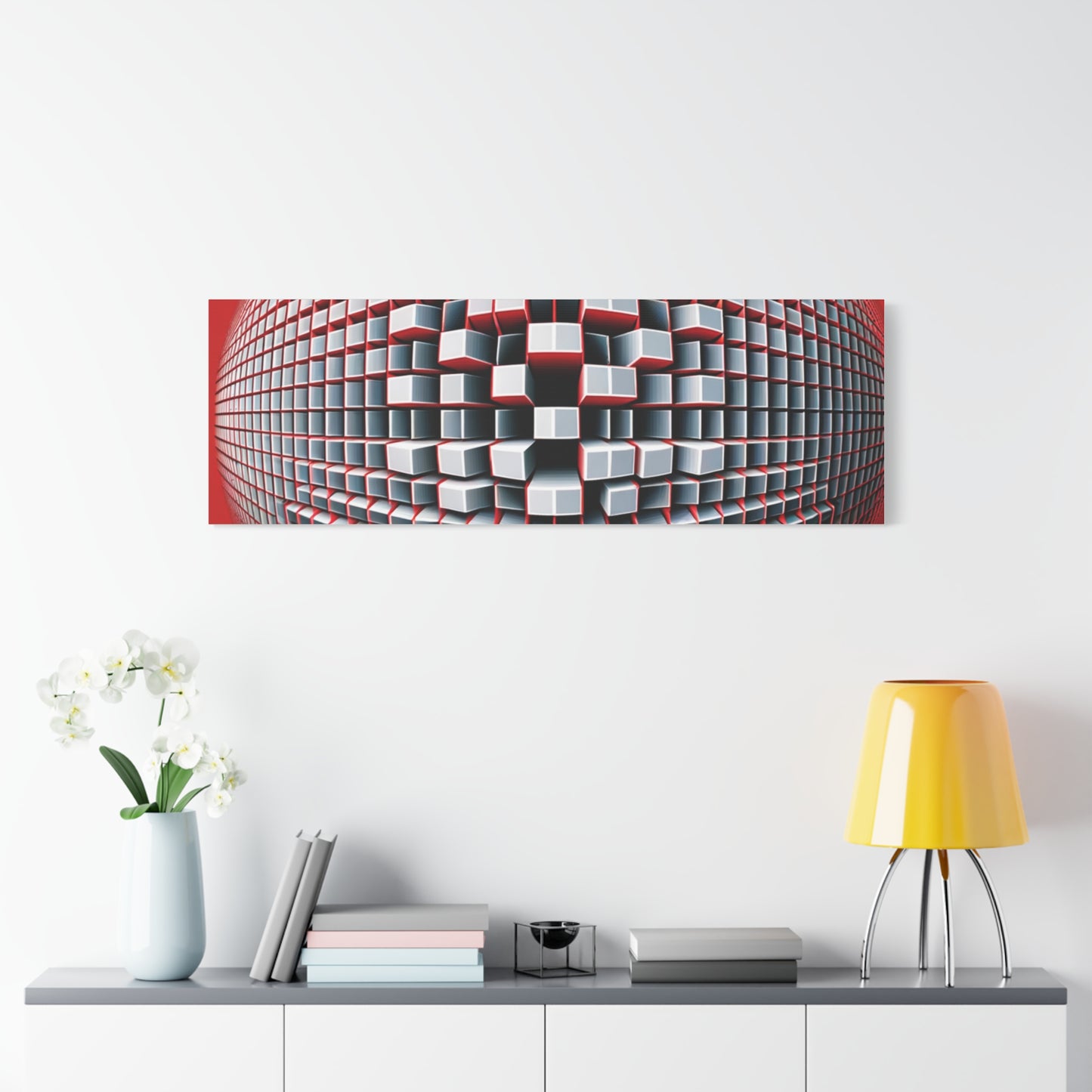 Red Geometric Sphere - Matte Canvas, Stretched, 1.25"