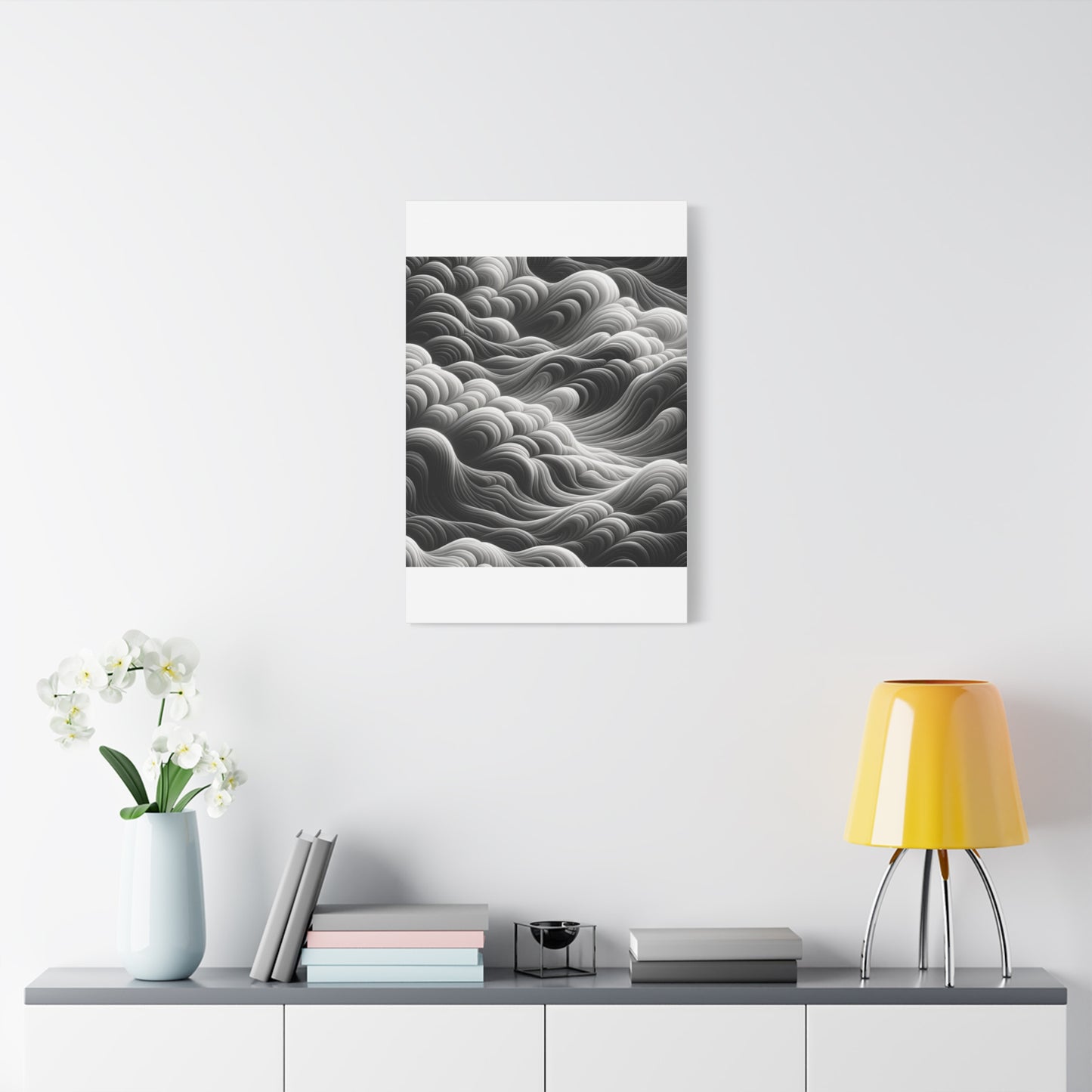 Monochrome Waves - Matte Canvas, Stretched, 1.25"