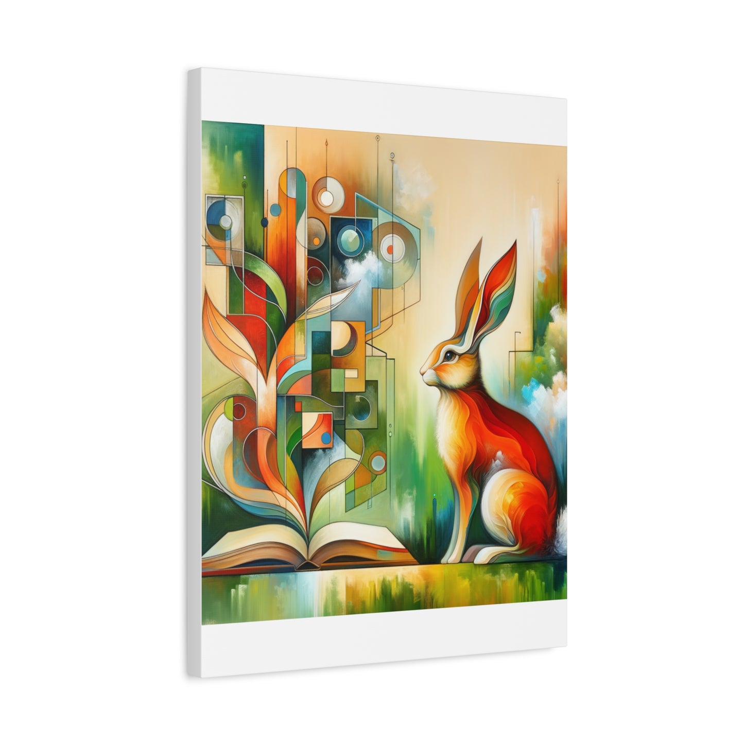 Geometric Rabbit Art - Matte Canvas, Stretched, 1.25"