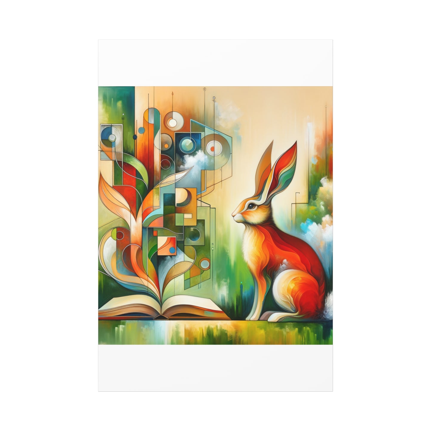 Geometric Rabbit Art - Matte Canvas, Stretched, 1.25"