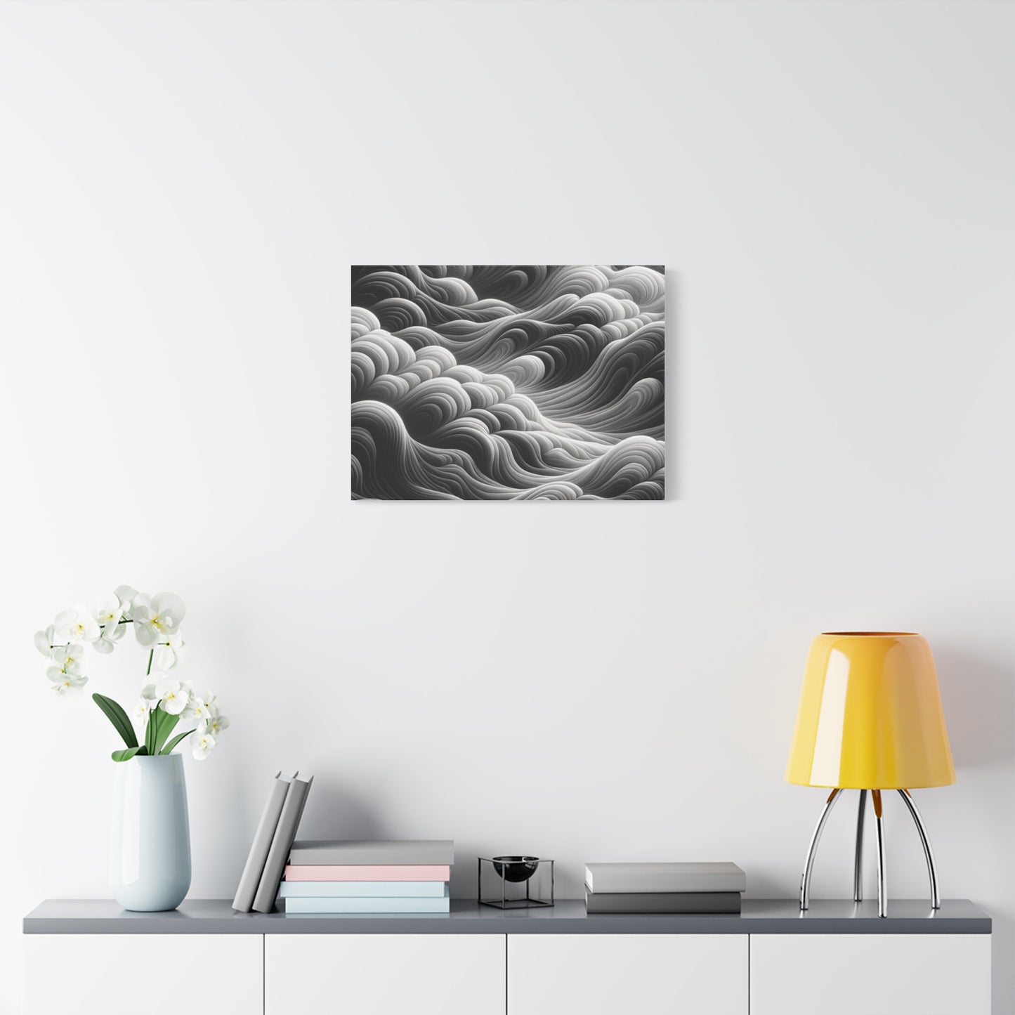 Monochrome Waves - Matte Canvas, Stretched, 1.25"