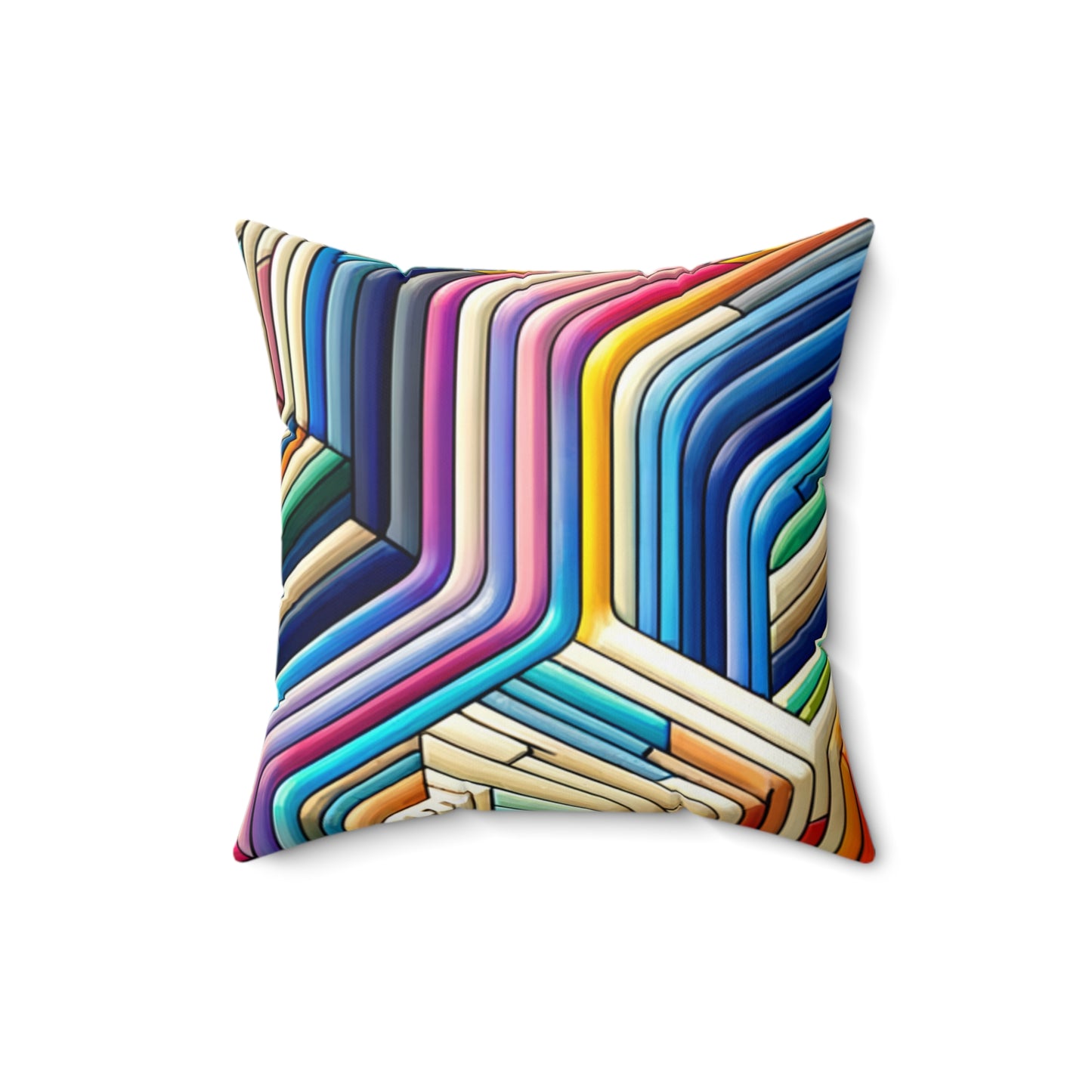 Vibrant Maze Spun Polyester Square Pillow