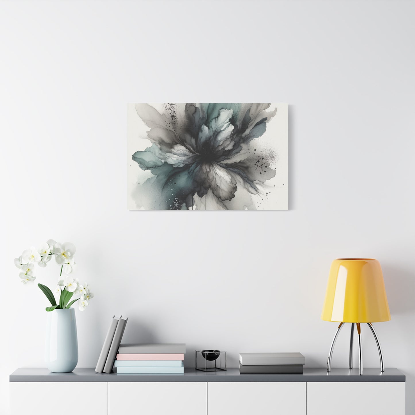 Abstract Ink Bloom - Matte Canvas, Stretched, 1.25"