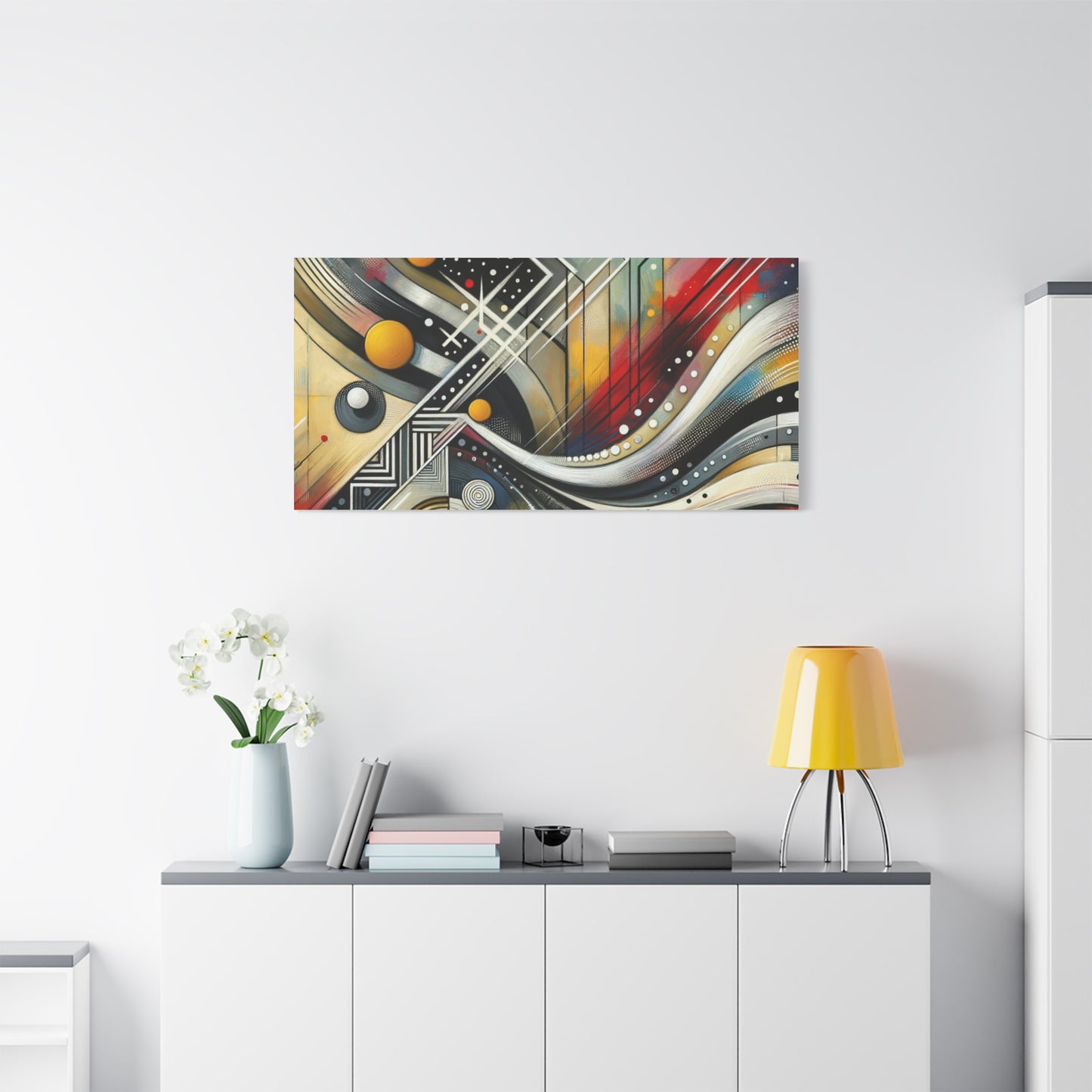 Stretched Matte Canvas, 1.25" - Vibrant Abstract Geometric Design