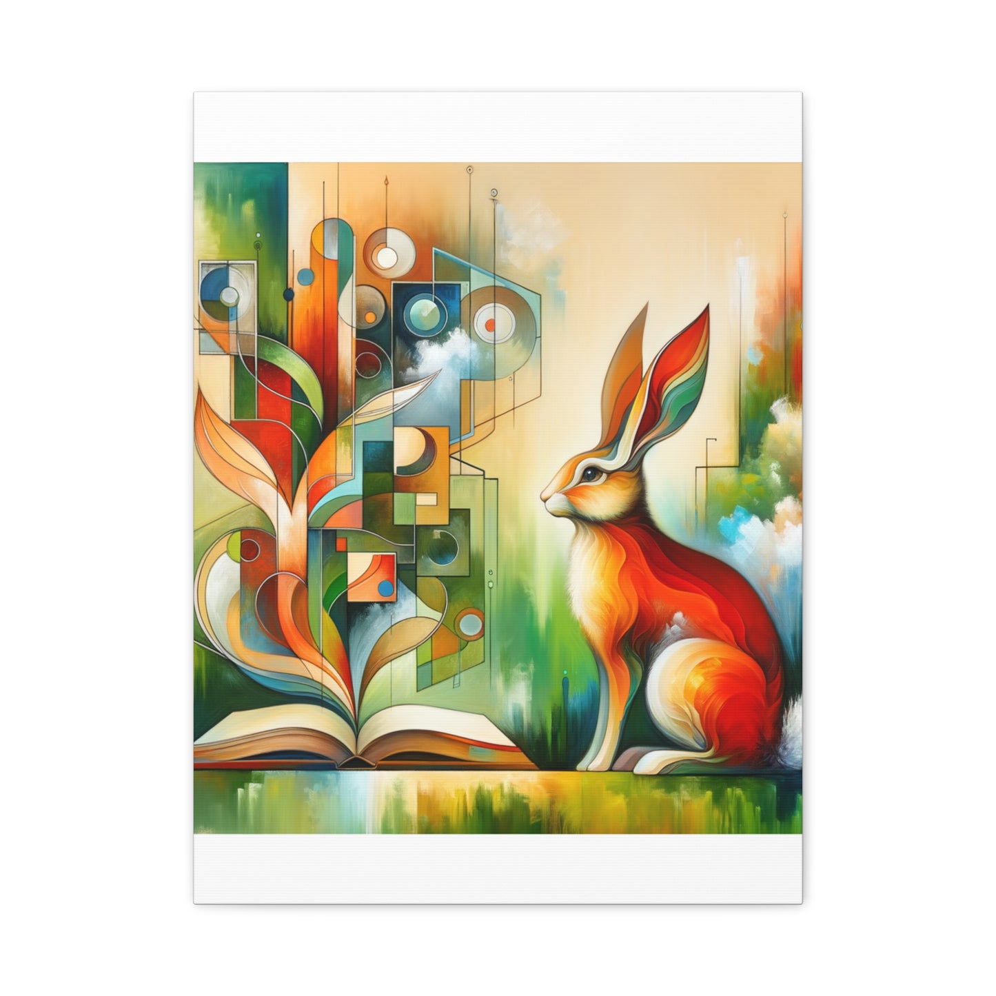 Geometric Rabbit Art - Matte Canvas, Stretched, 1.25"