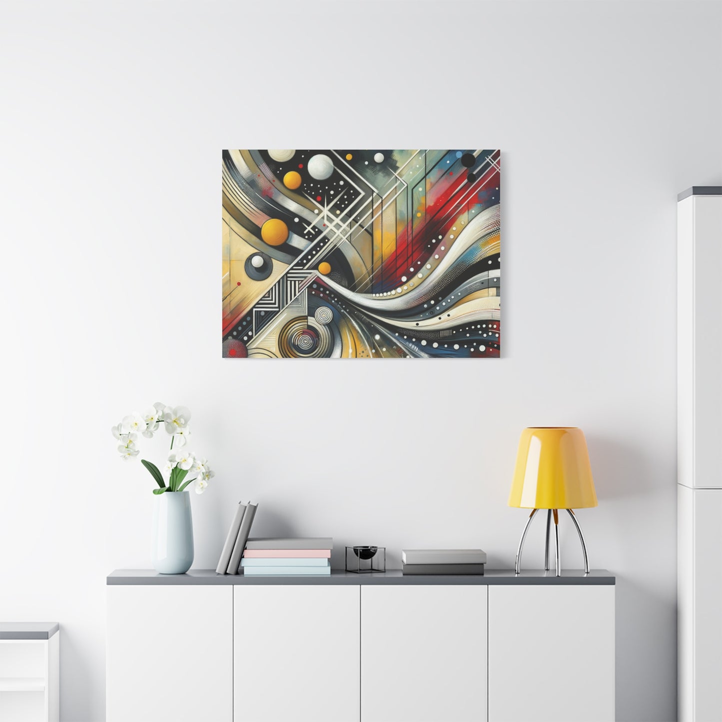 Stretched Matte Canvas, 1.25" - Vibrant Abstract Geometric Design