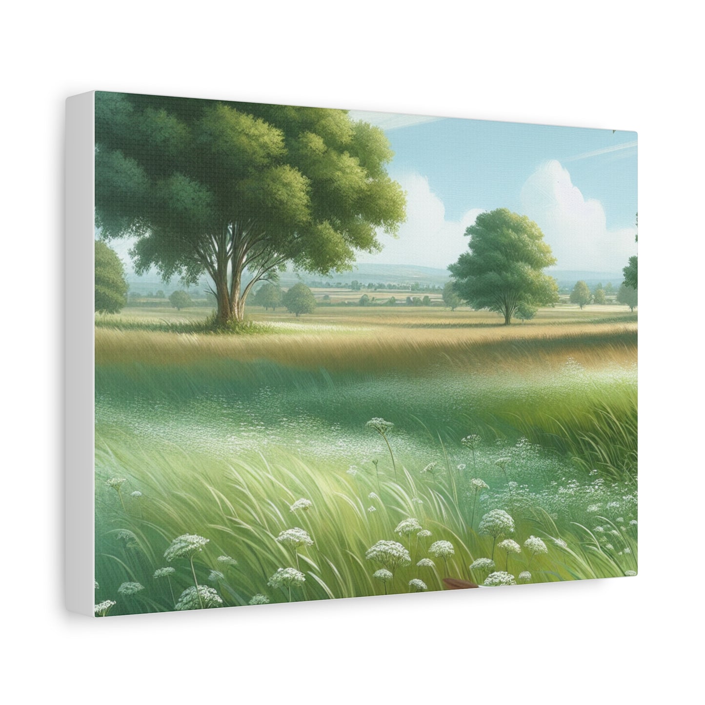 Matte Canvas, Stretched, 1.25" - Serene Green Landscape Painting