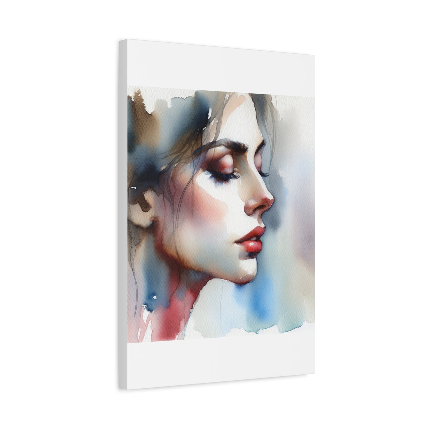 Matte Canvas 1.25" Stretched - Serene Watercolor Portrait